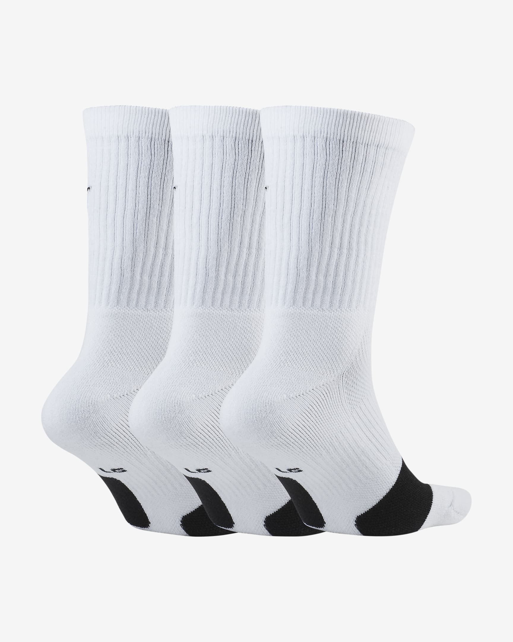 Chaussettes de basket Nike Everyday Crew (3 paires) - Blanc/Noir