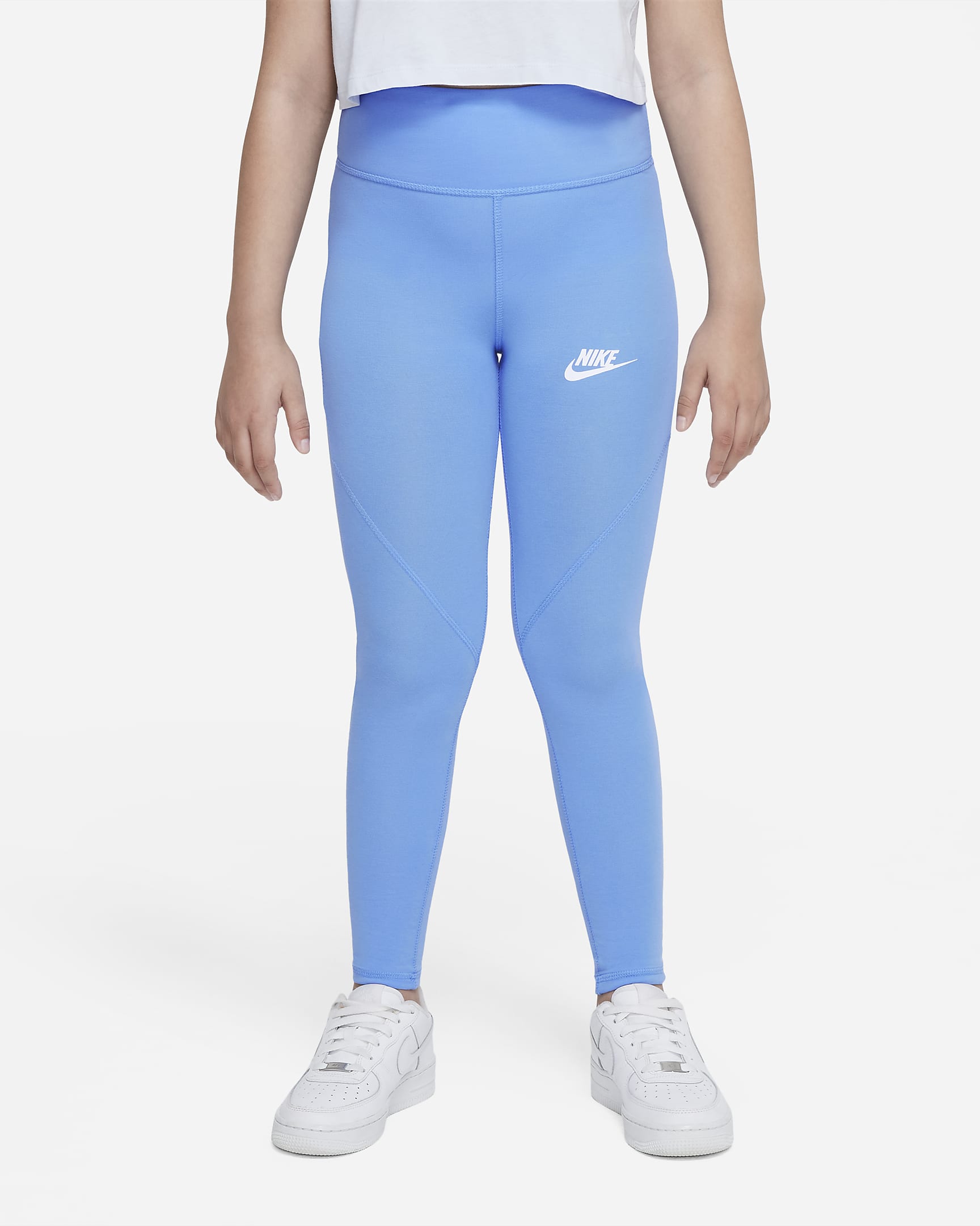 Nike Sportswear Favorites Big Kids' (Girls') High-Waisted Leggings - University Blue/Football Grey