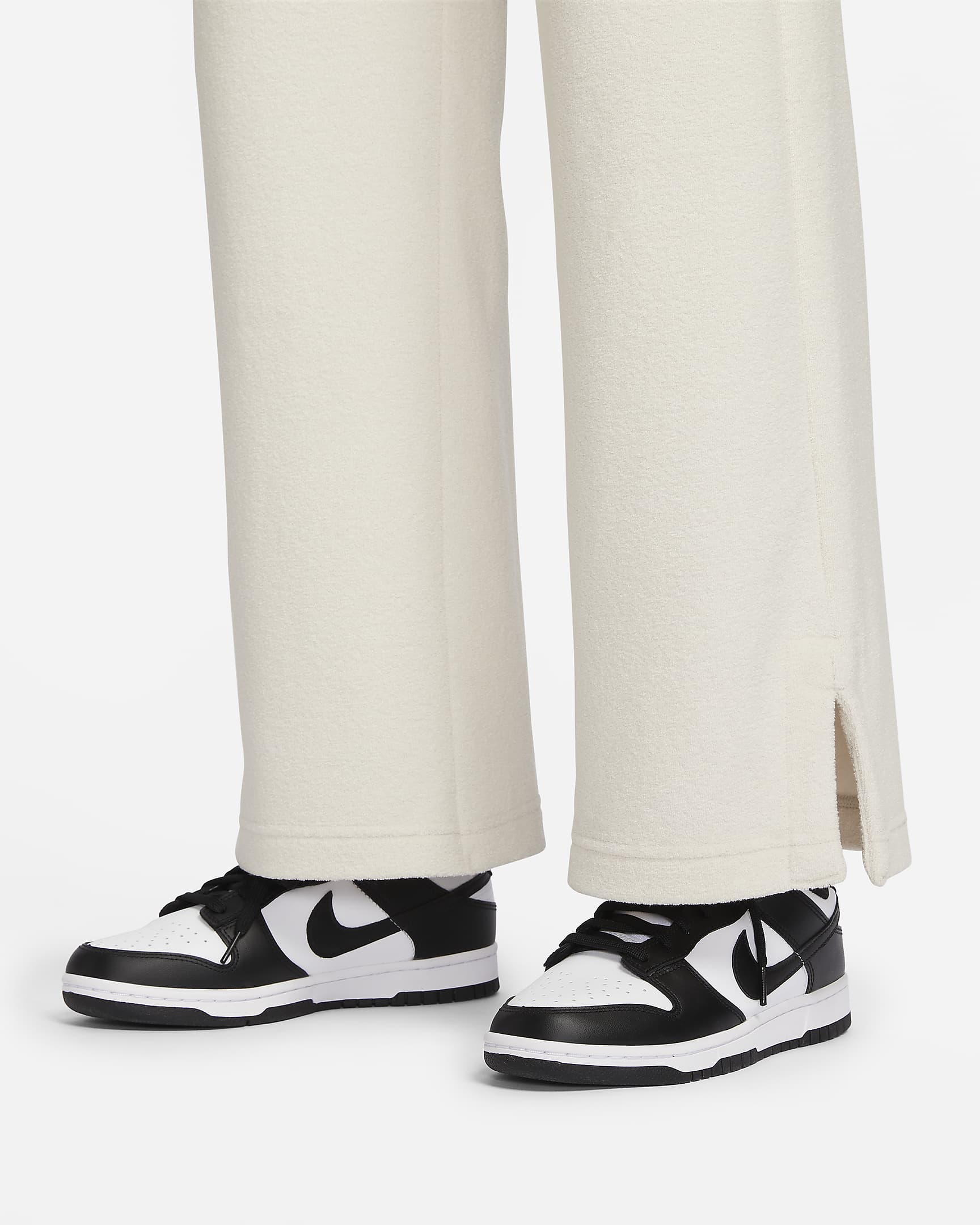 Nike Sportswear Phoenix Plush Women's High-Waisted Wide-Leg Cosy Fleece Trousers - Light Orewood Brown/Sail