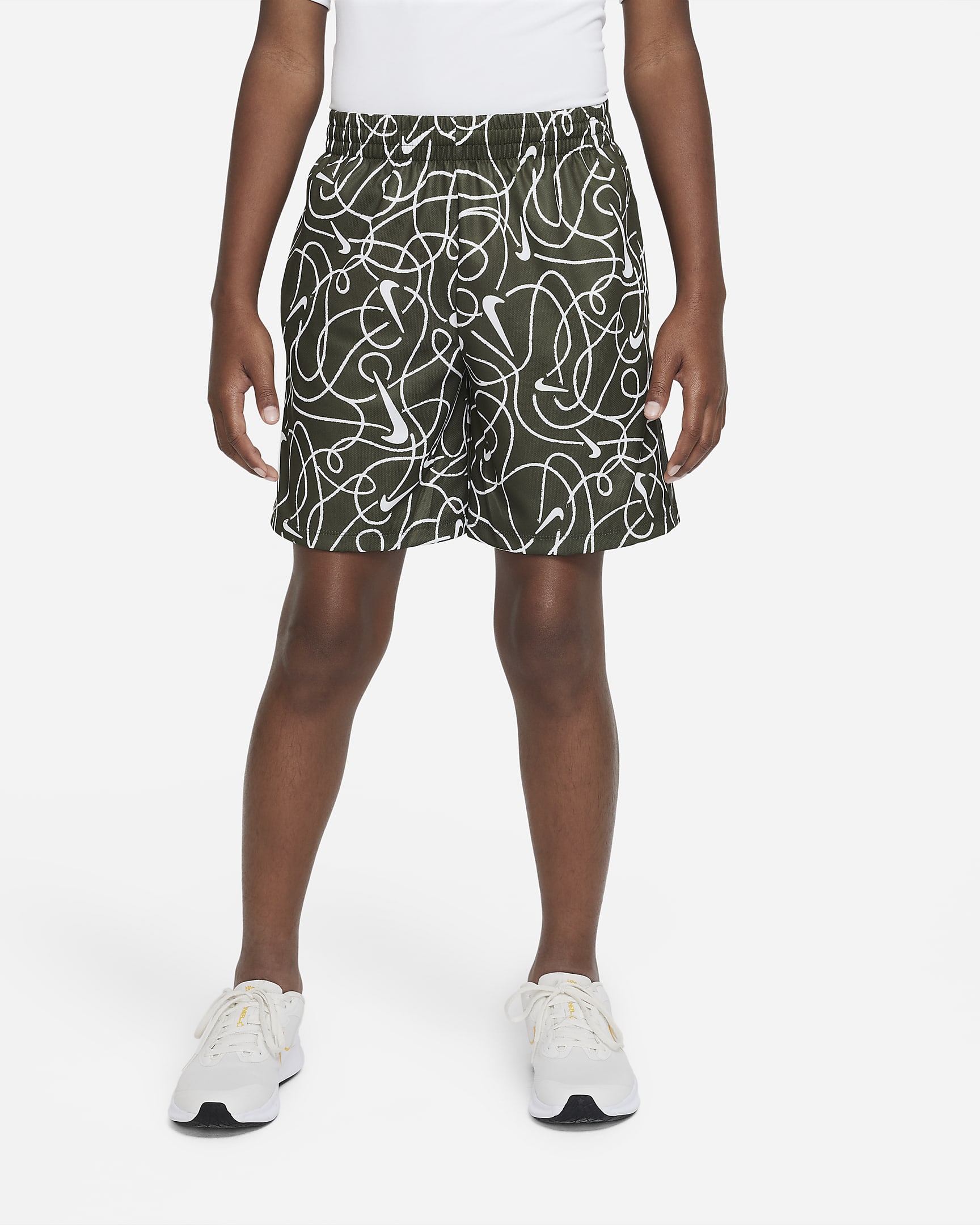 Nike Dri-FIT Multi+ 大童 (男童) 訓練短褲 - Cargo Khaki