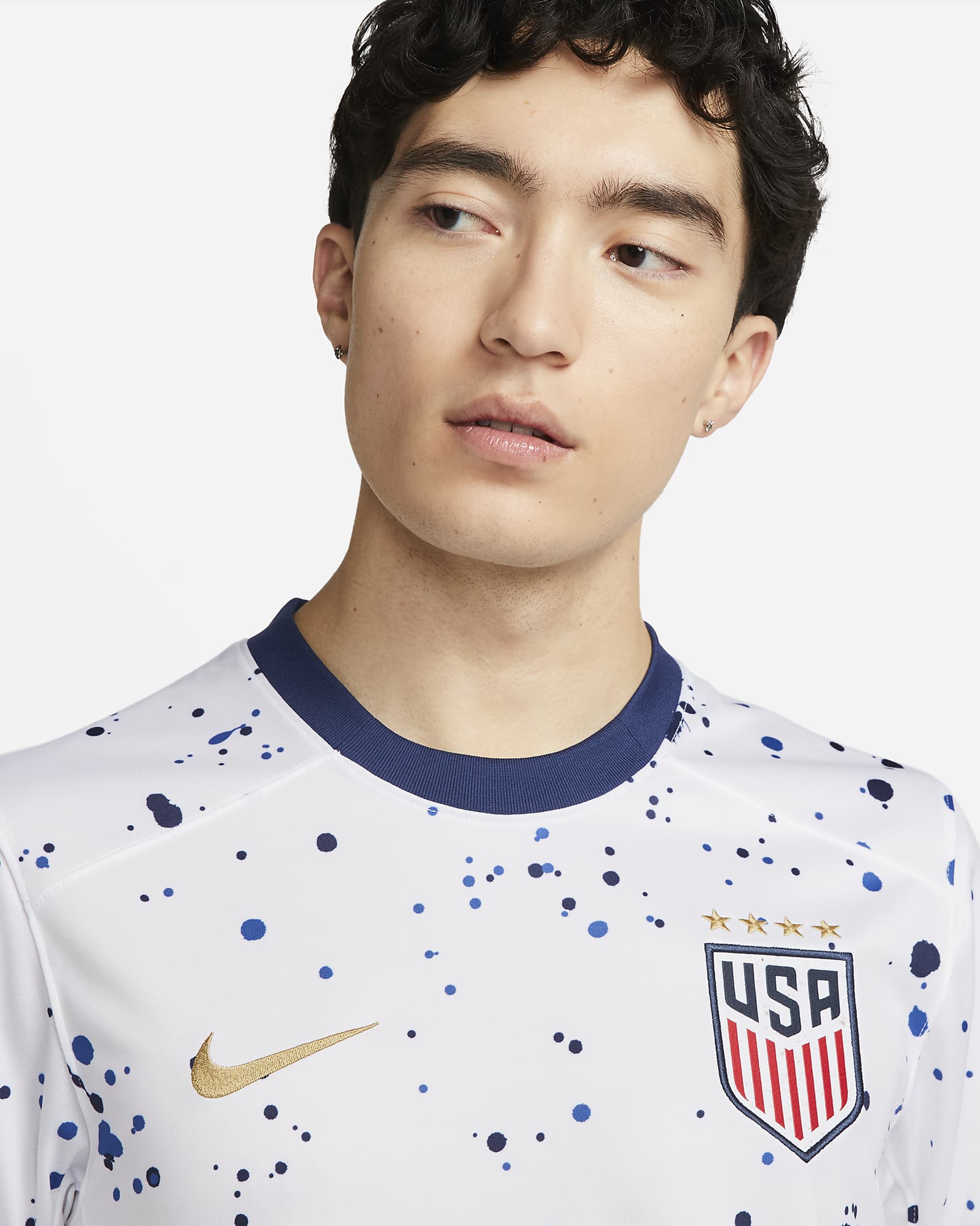 USWNT (4-Star) 2023 Stadium Home Men's Nike Dri-FIT Football Shirt - White/Loyal Blue/Metallic Gold