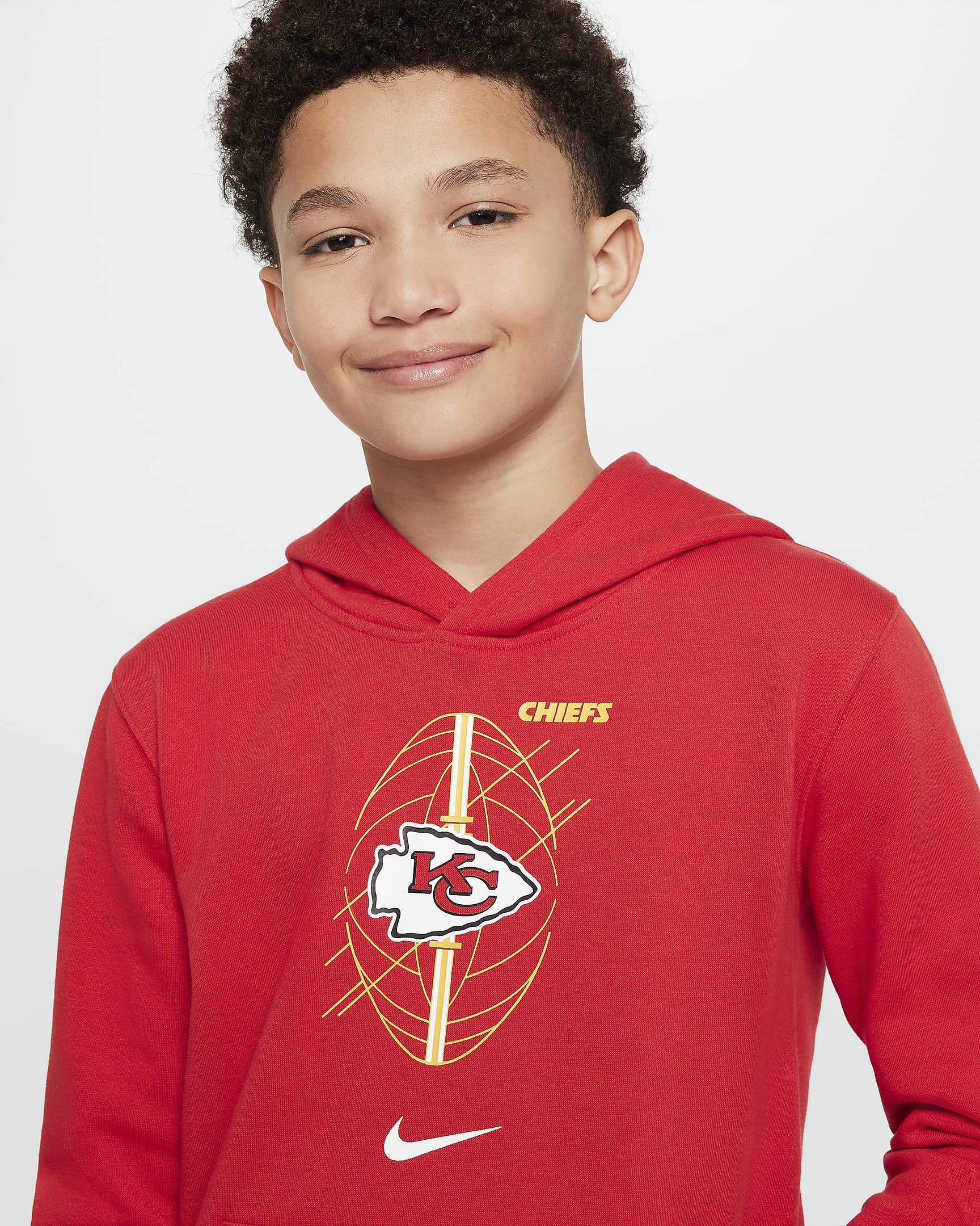 Kansas City Chiefs Icon Older Kids' Nike NFL Pullover Hoodie - University Red