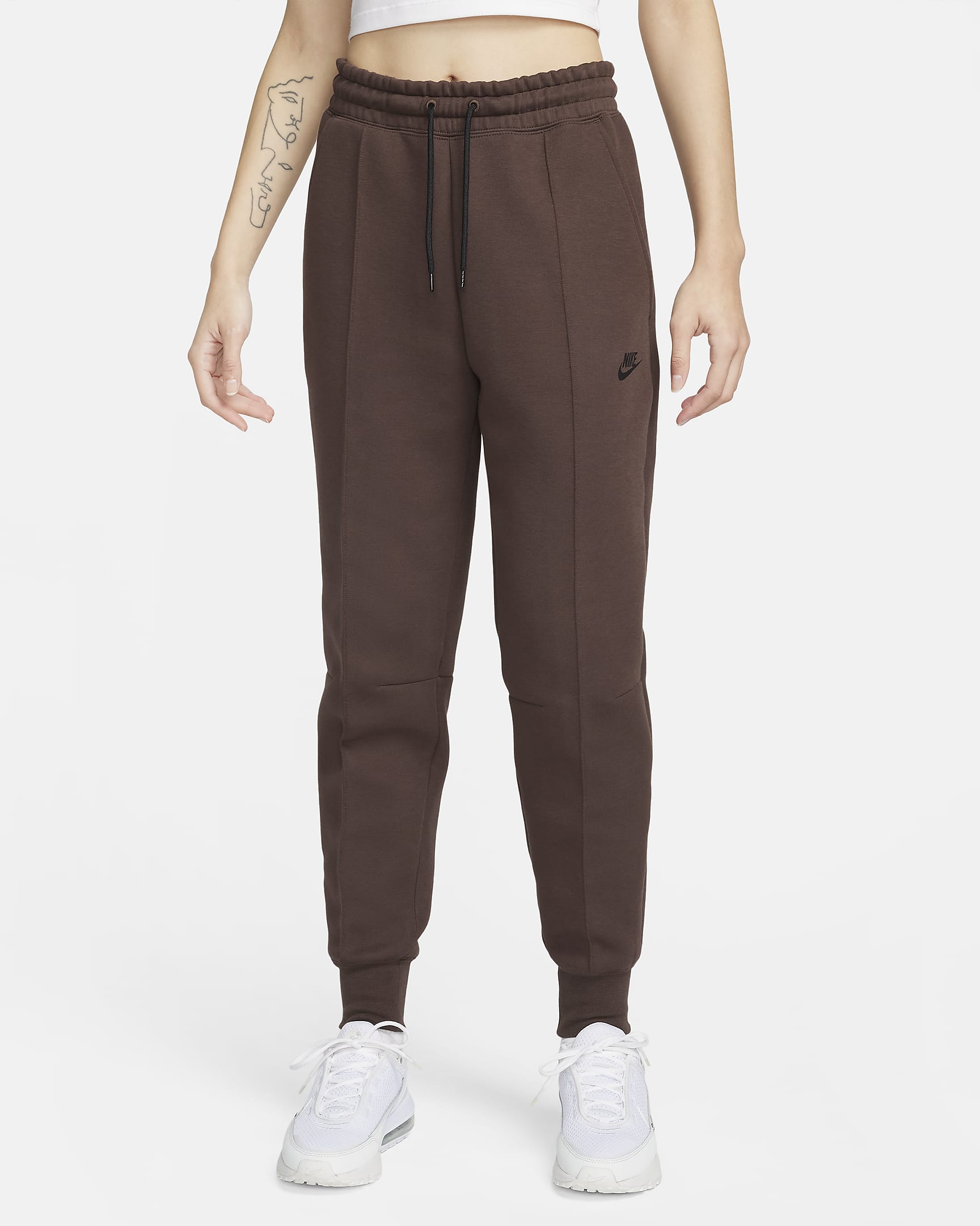 Nike Sportswear Tech Fleece Pantalons jogger de cintura mitjana - Dona - Baroque Brown/Negre