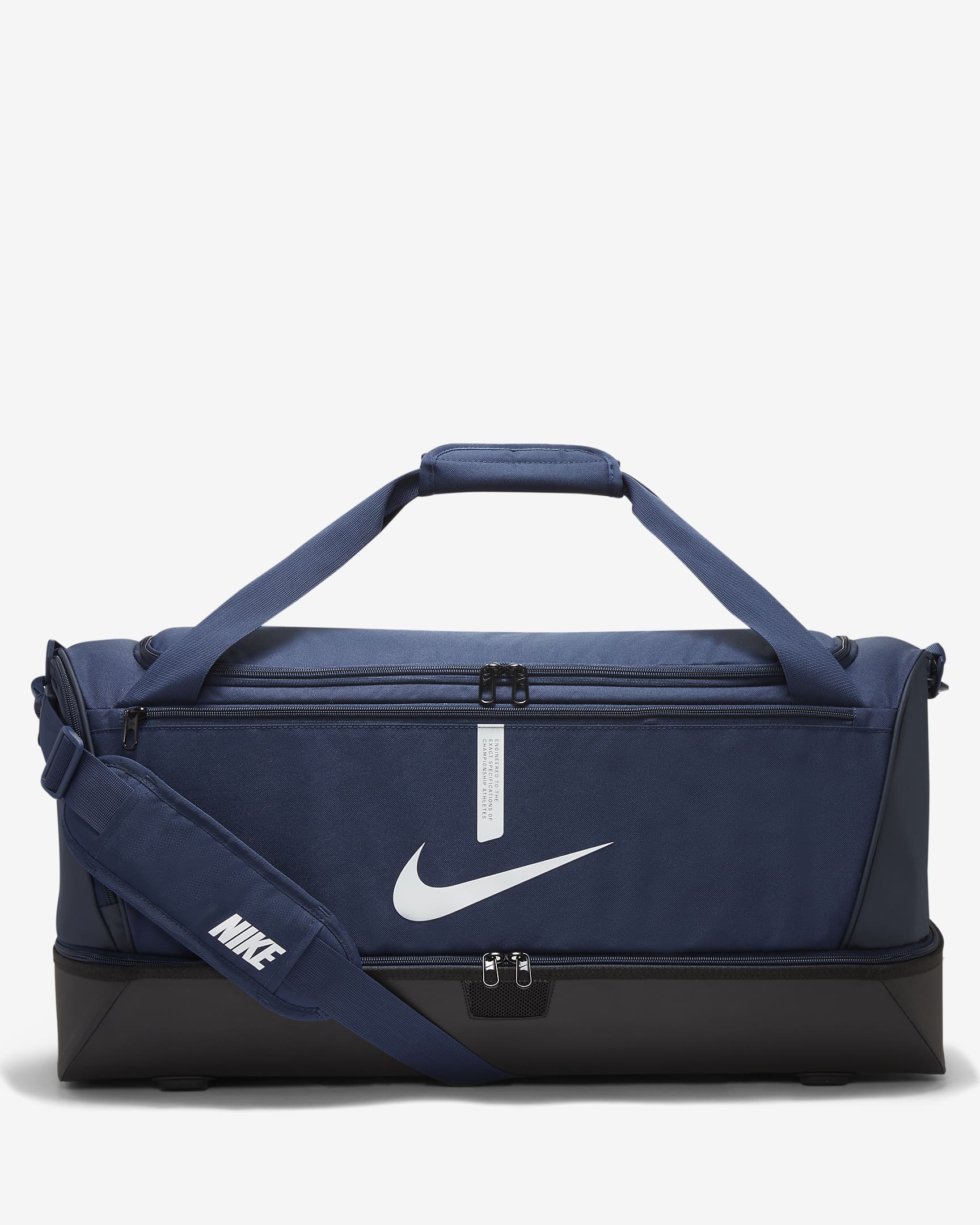 Sac de football rigide Nike Academy Team (grande taille, 59 L) - Midnight Navy/Noir/Blanc