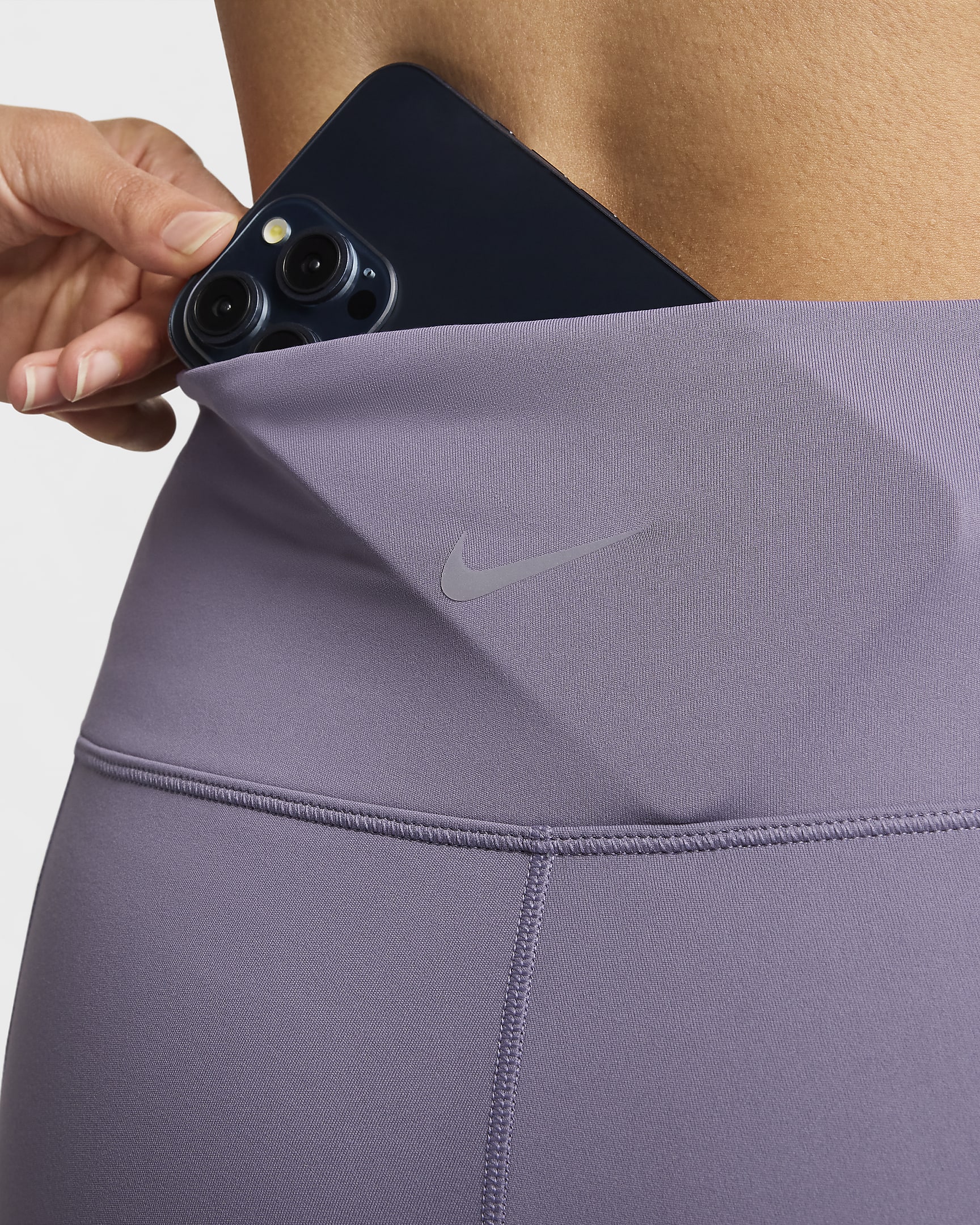 Shorts da ciclista 20 cm a vita alta Nike One Leak Protection: Period – Donna - Daybreak/Nero