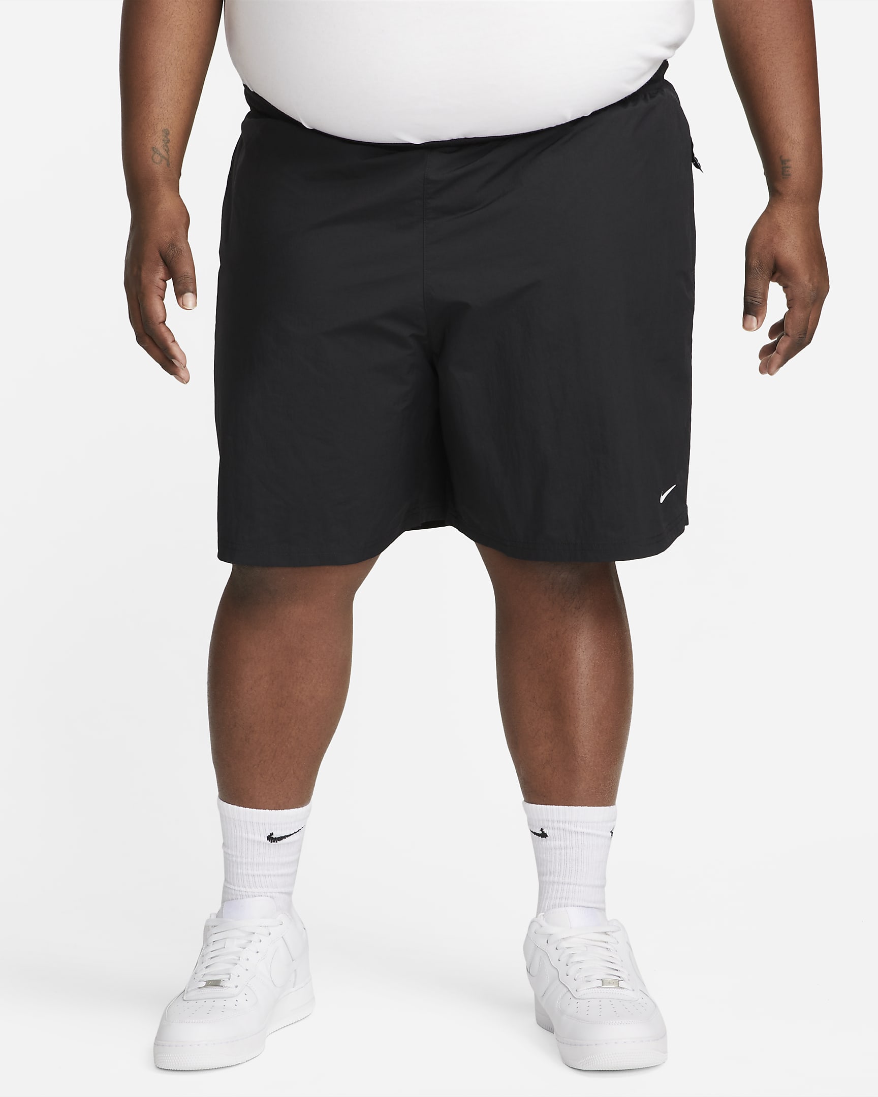 Nike Solo Swoosh Men's Woven Shorts - Black/White