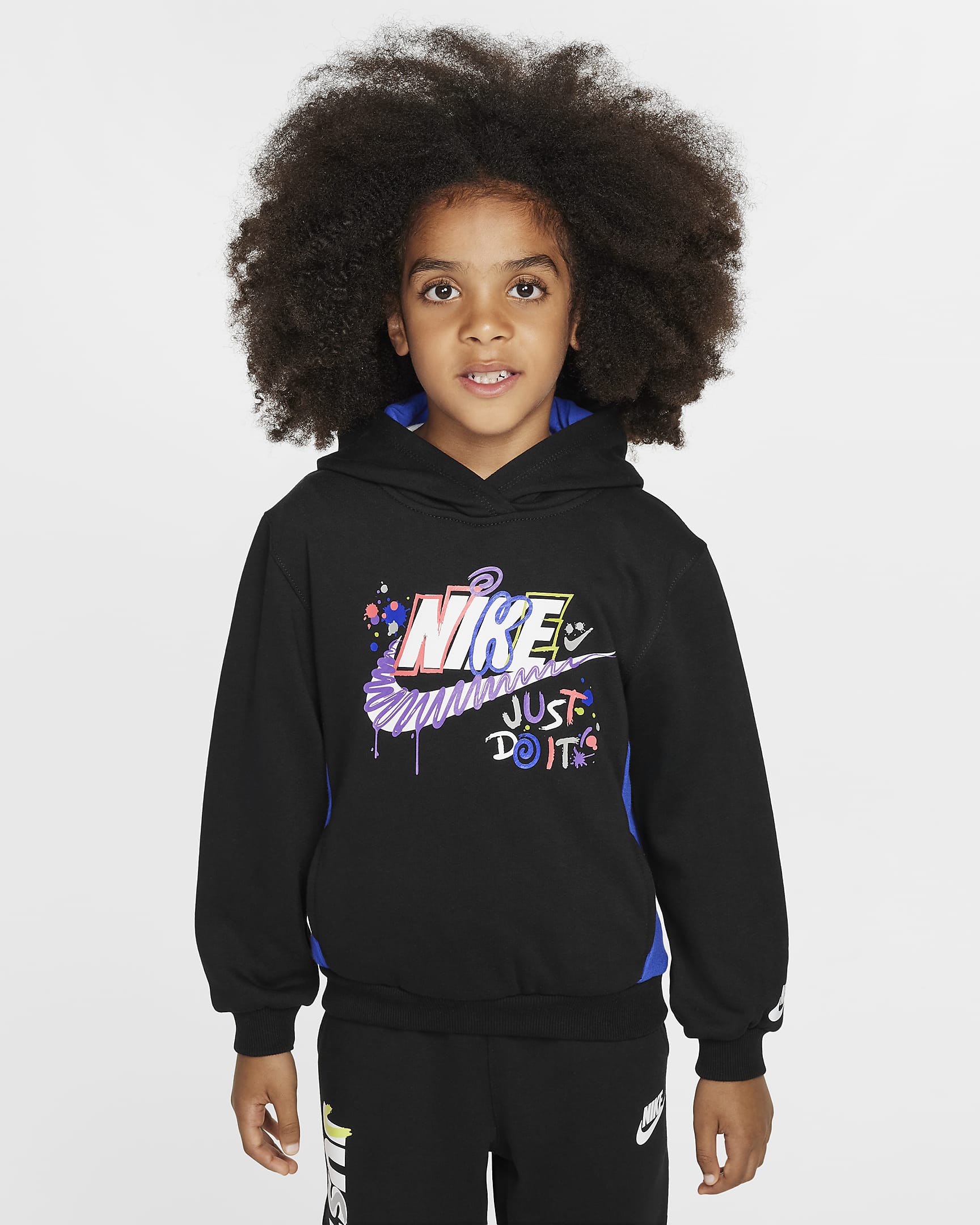 Nike Sportswear "Express Yourself" Little Kids' French Terry Hoodie - Black