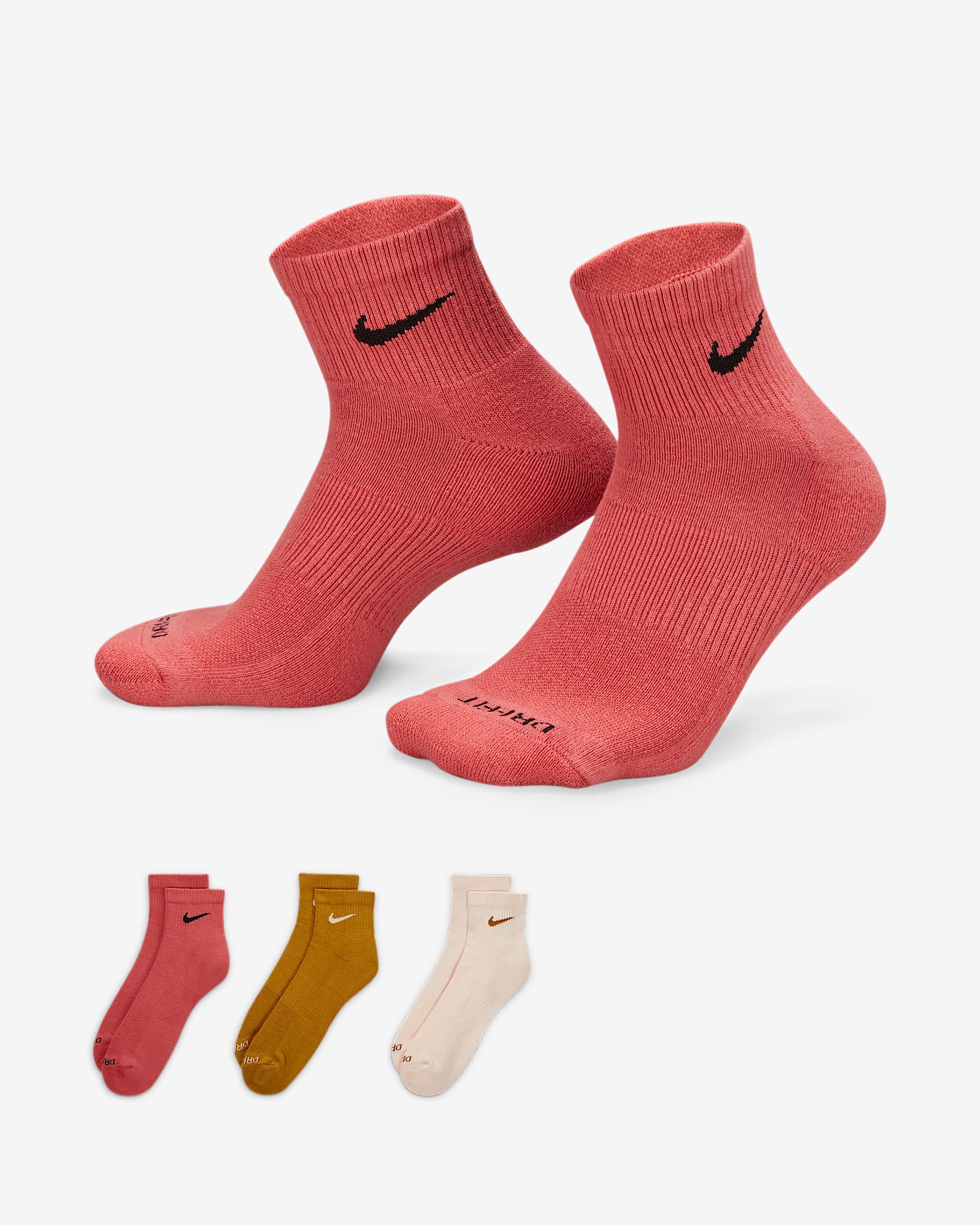 3 Paar Knöchelsocken ROSA – Größe M (6-10), Ba Produktbild-Vorschau 1