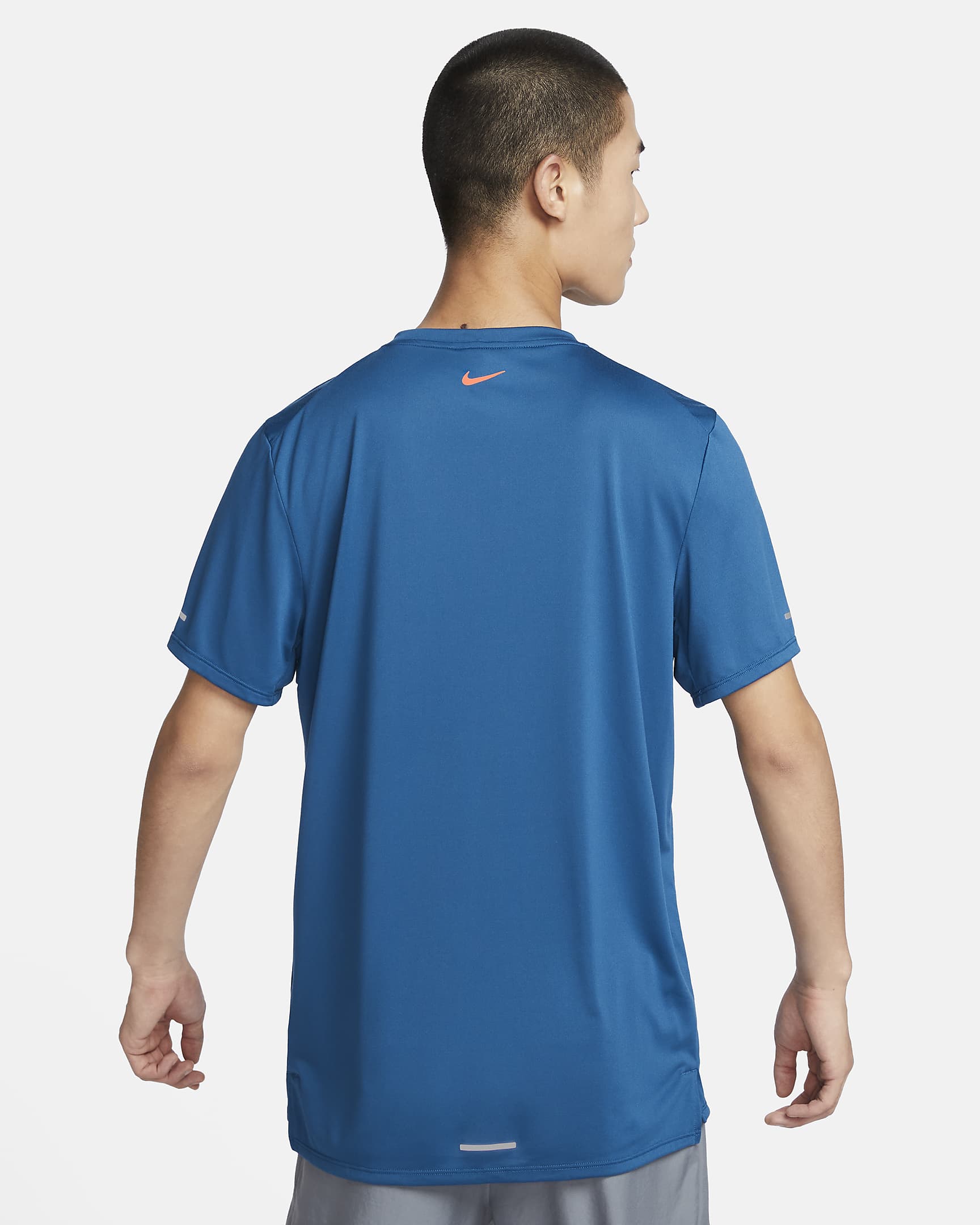 Nike Running Energy Rise 365 Men's Dri-FIT Short-Sleeve Running Top - Court Blue/Safety Orange/Safety Orange