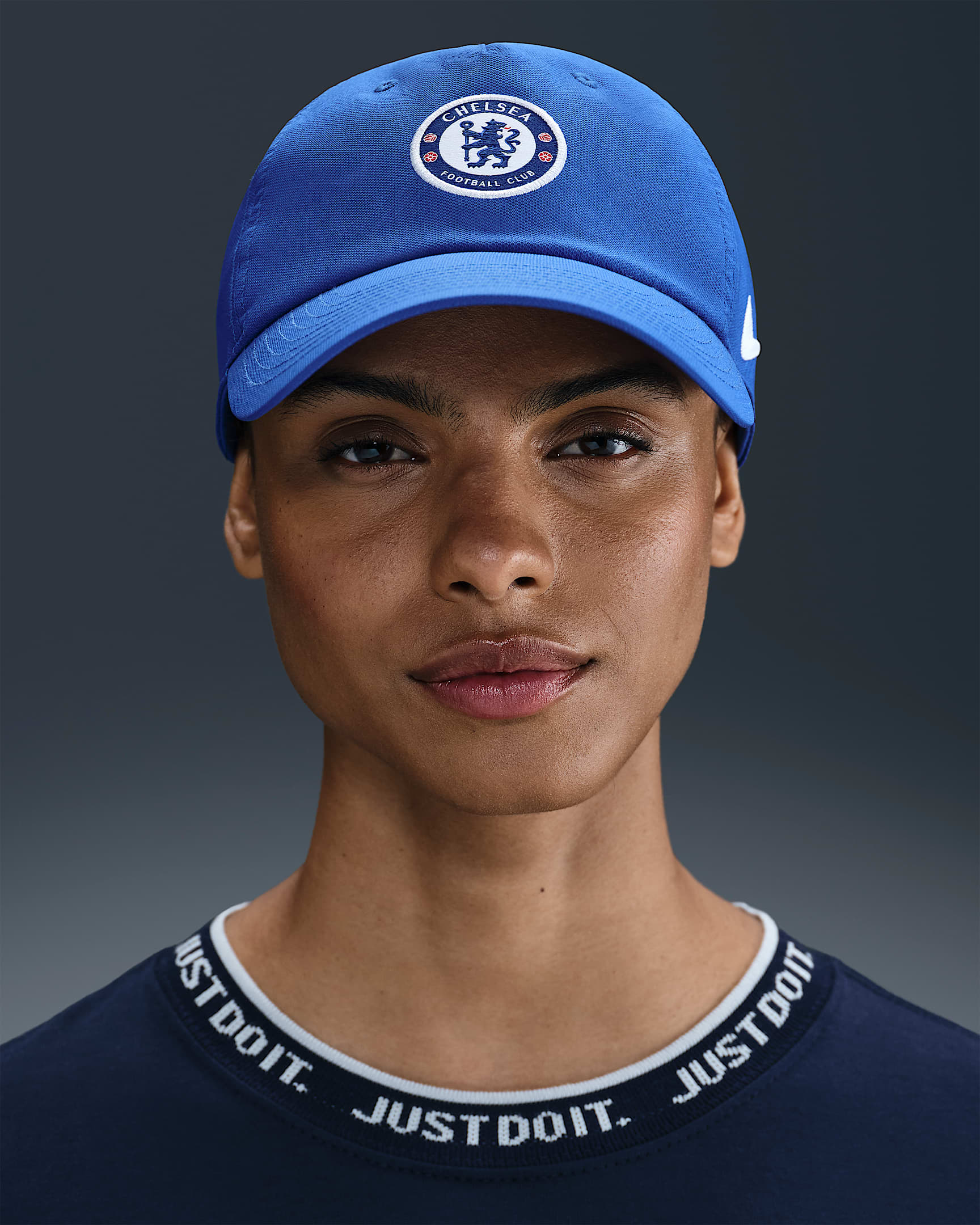 Boné de futebol suave Nike Club Chelsea FC - Game Royal/Branco