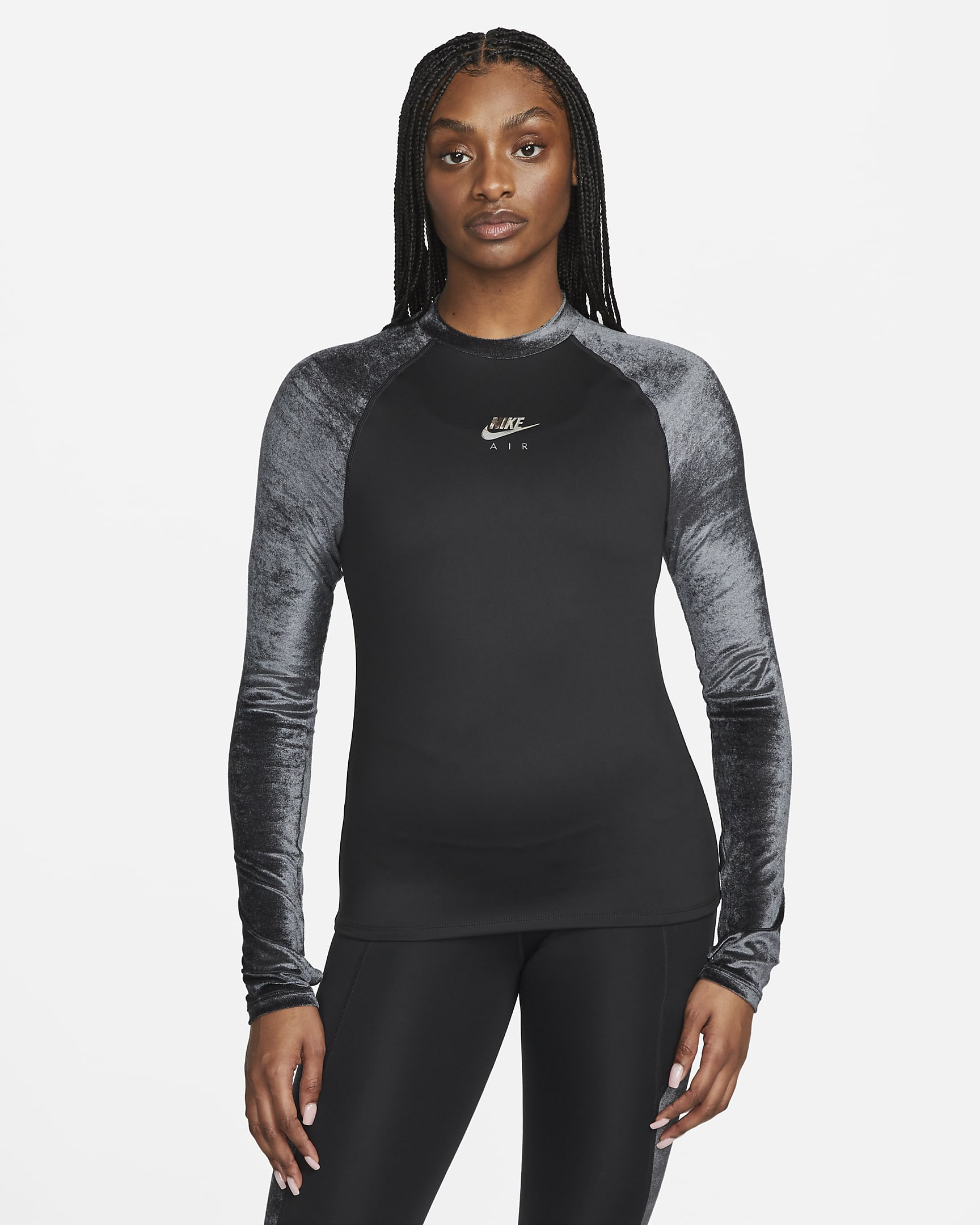 Prenda de capa media de running para mujer Nike Air - Negro