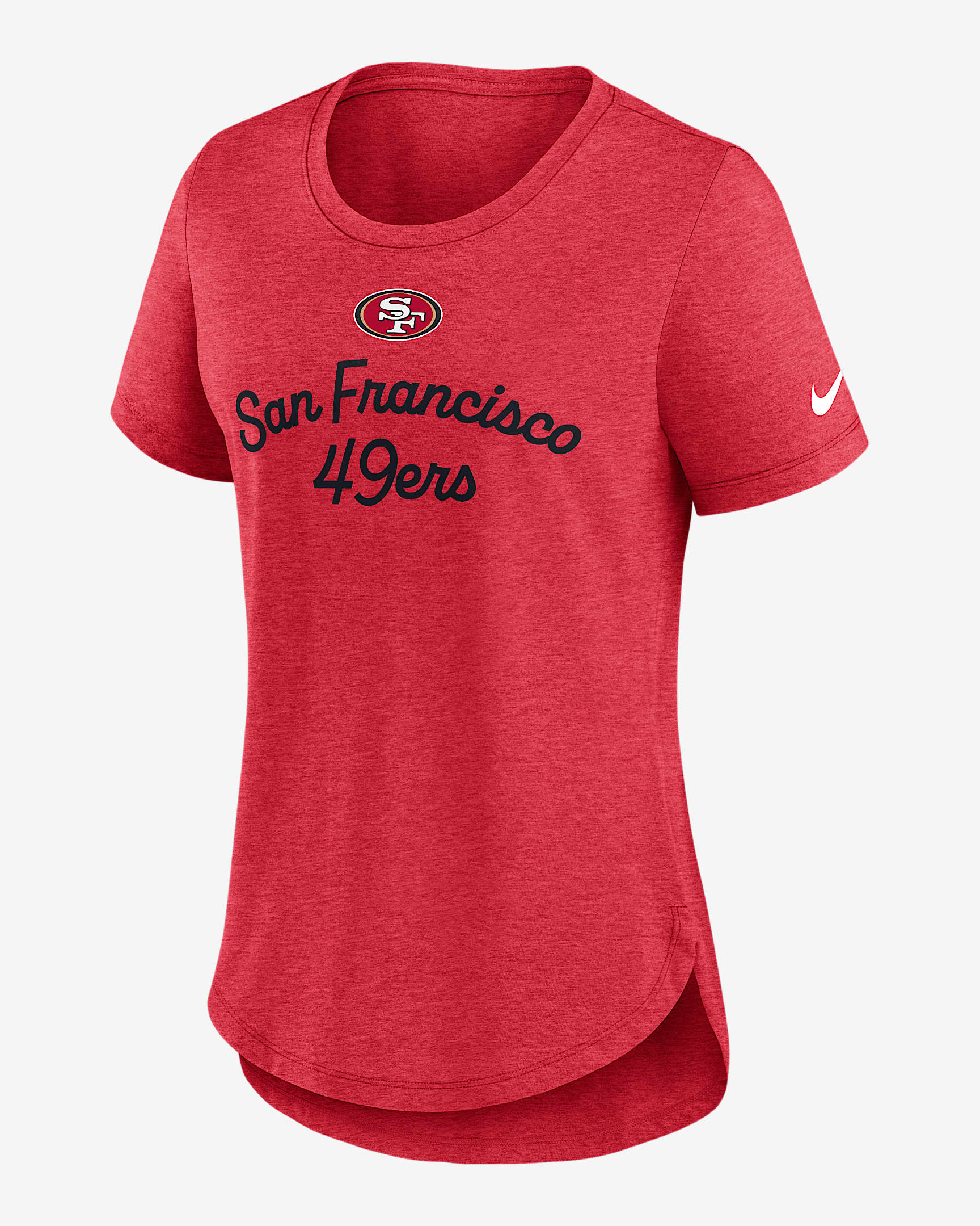 Playera Nike de la NFL para mujer San Francisco 49ers Script - Escarlata