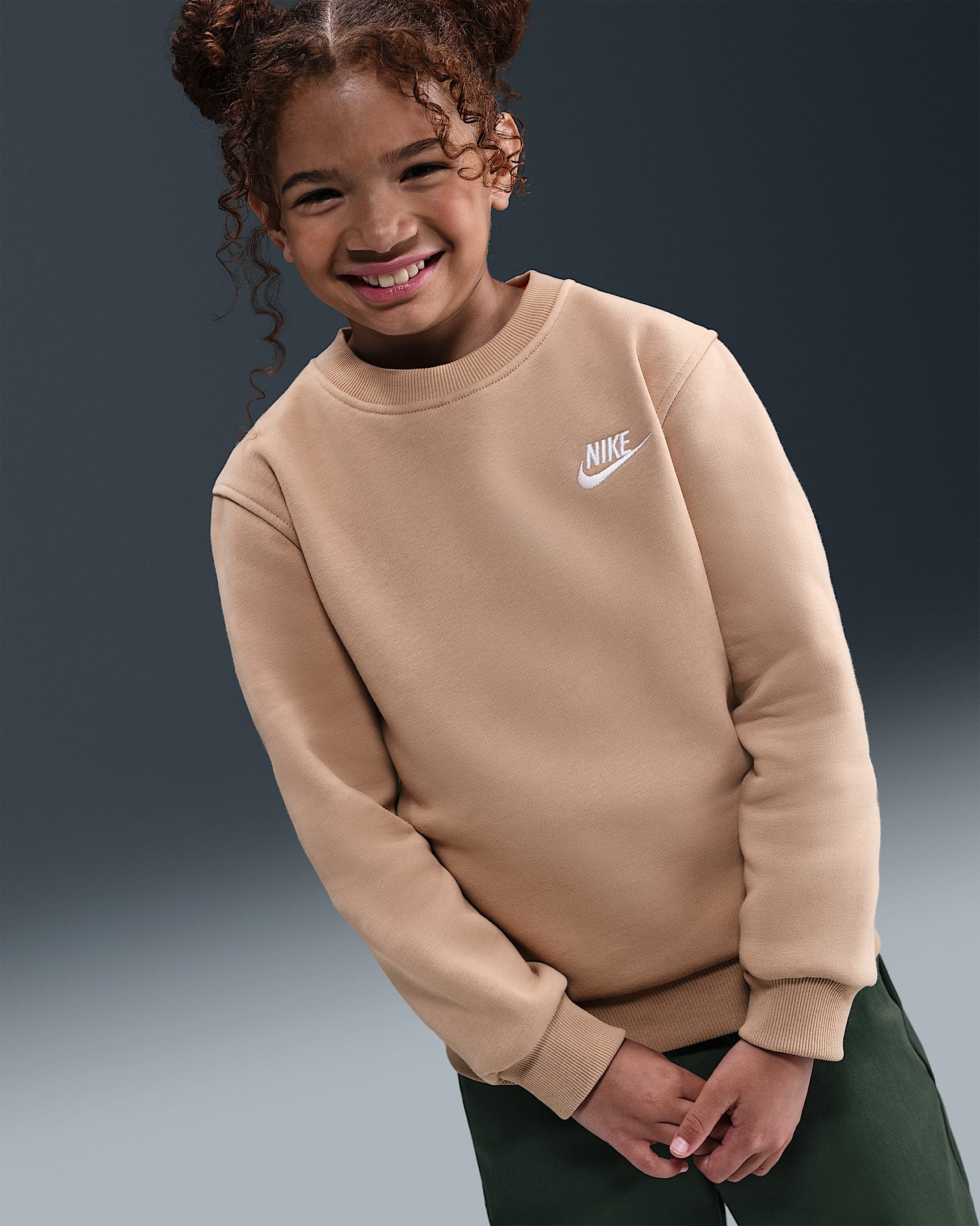 Sweat Nike Sportswear Club Fleece pour ado - Hemp/Blanc