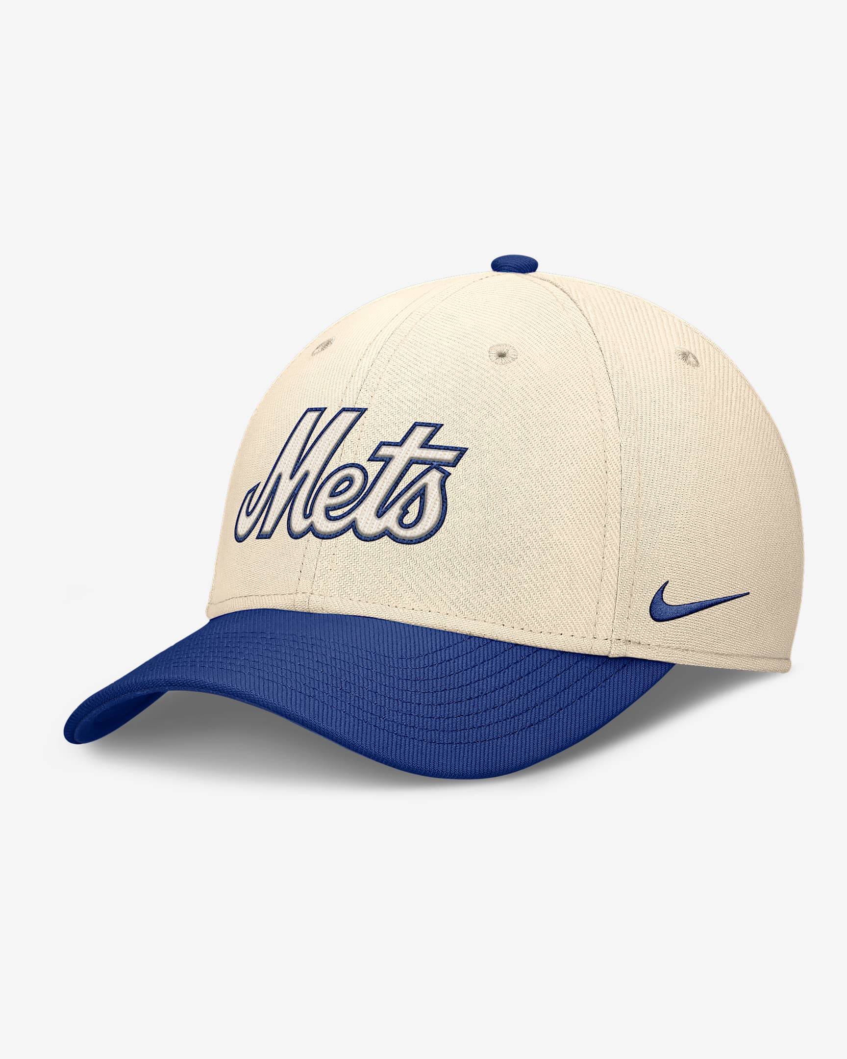 New York Mets Statement Rise Swoosh Men's Nike Dri-FIT MLB Hat - Natural