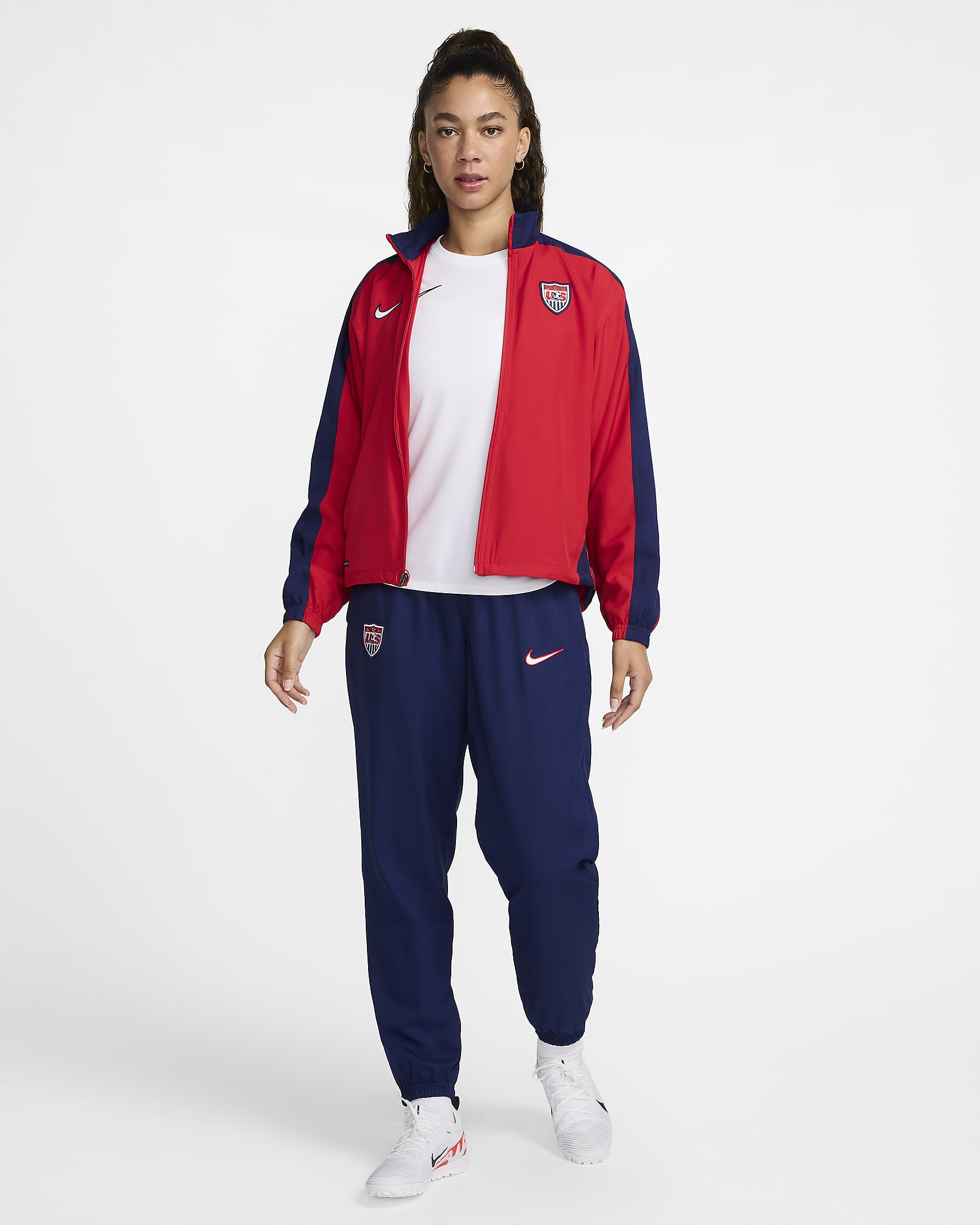 USWNT 1999 Reissue Women's Nike Soccer Replica Track Jacket - University Red/Loyal Blue/White