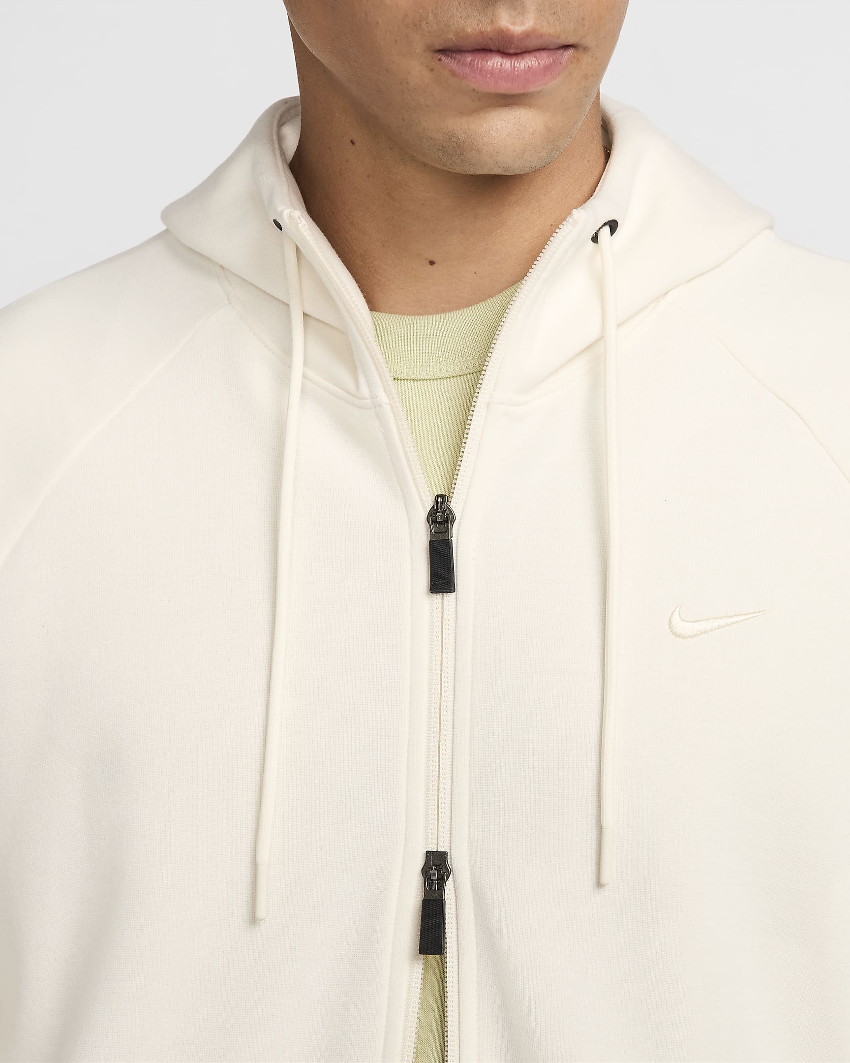 Nike Primary vielseitige Dri-FIT UV Kapuzenjacke mit durchgehendem Reißverschluss (Herren) - Pale Ivory/Pale Ivory