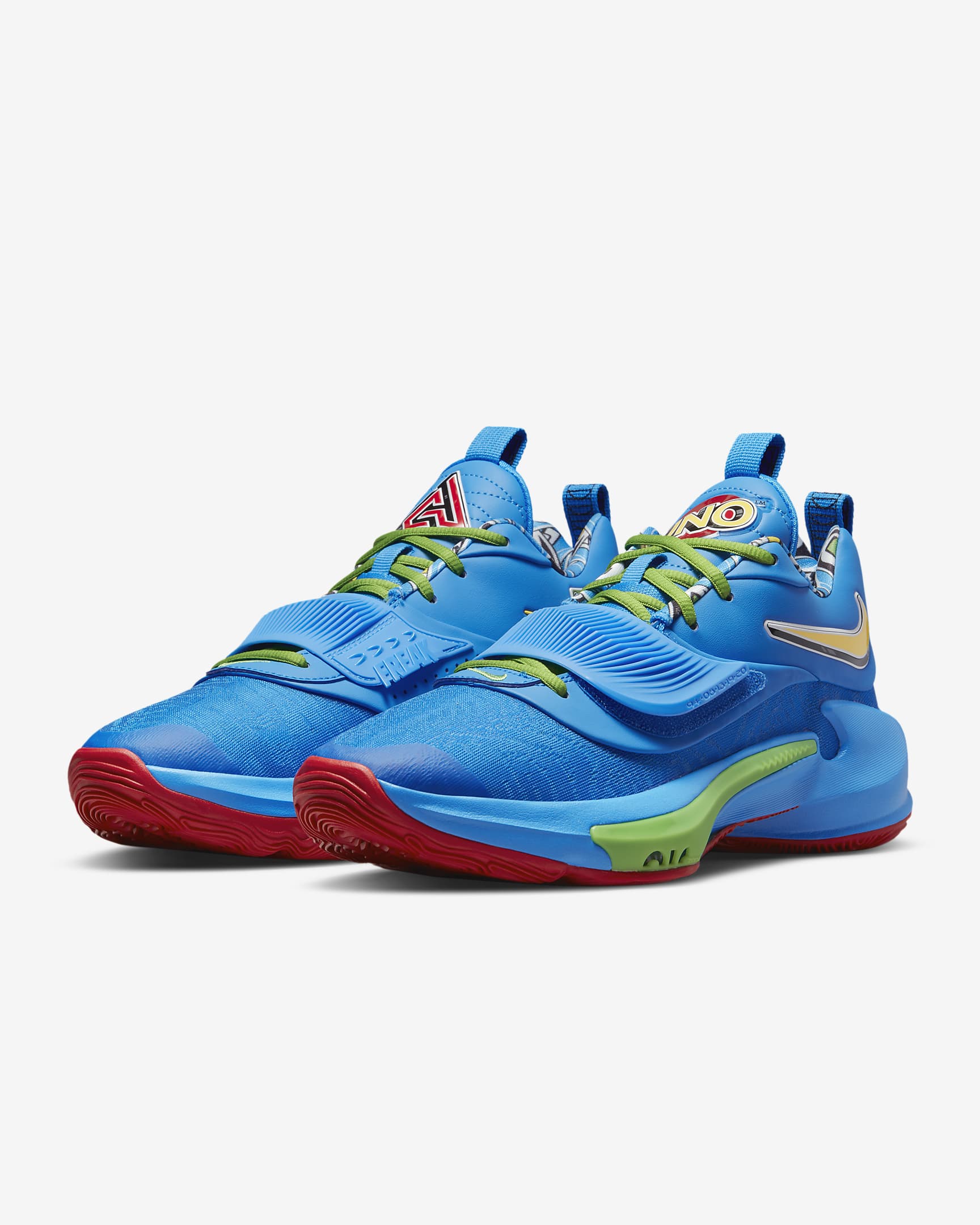 Freak 3 Basketball Shoes - Photo Blue/White/Action Red/Black