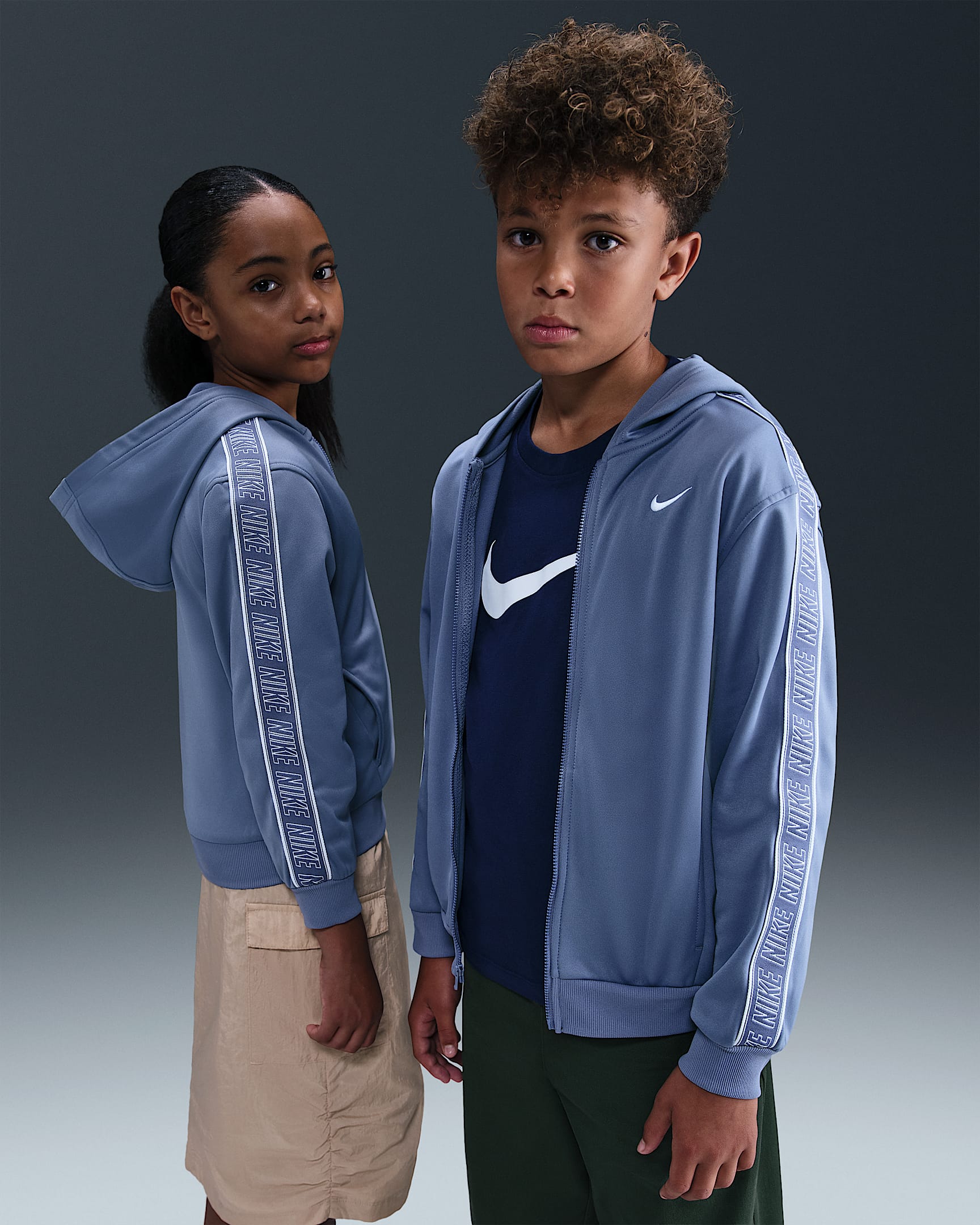 Sweat à capuche entièrement zippé Nike Sportswear Club pour ado - World Indigo/World Indigo/World Indigo/Blanc