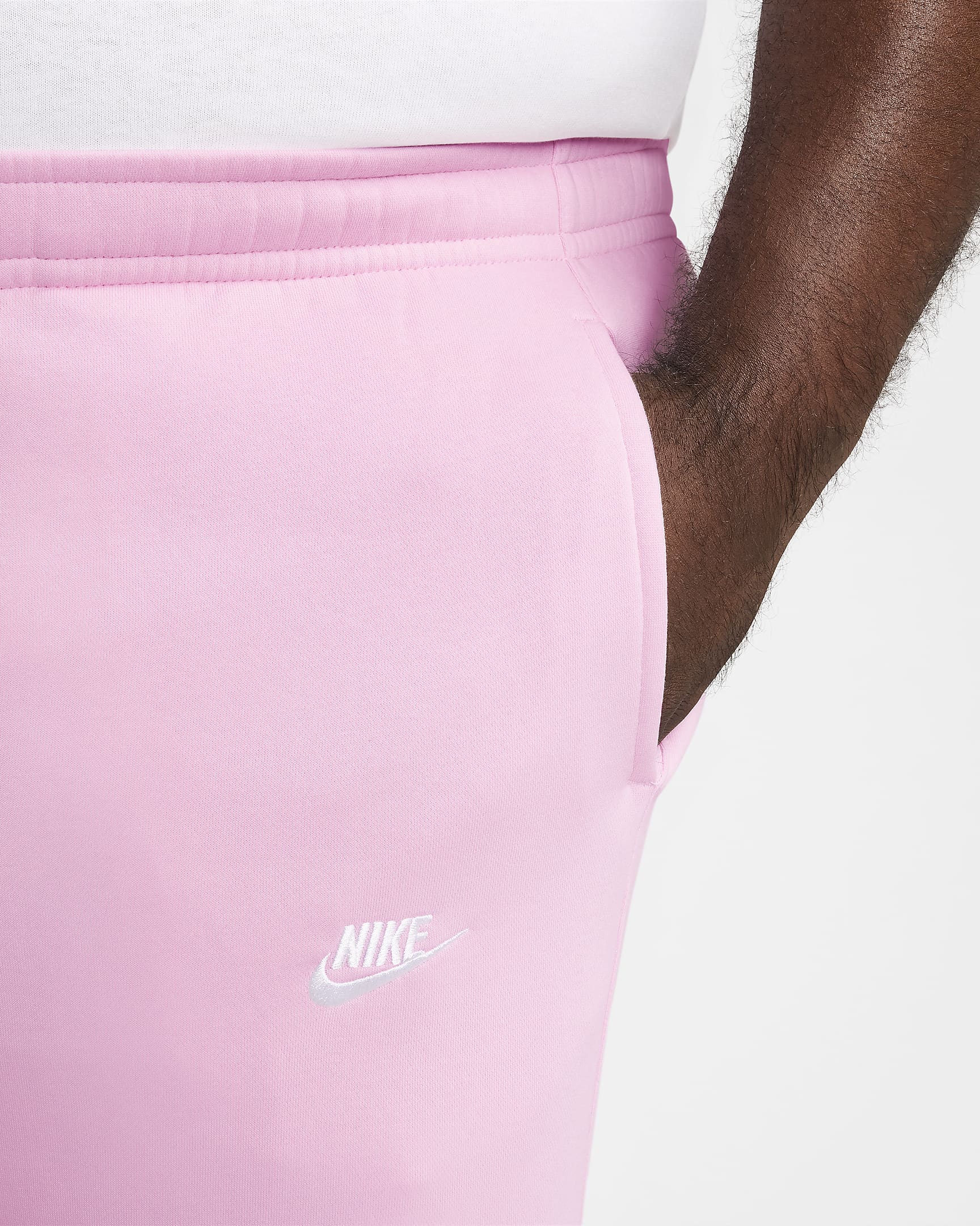 Nike Sportswear Club Fleece Men's Trousers - Pink Foam/Pink Foam/White