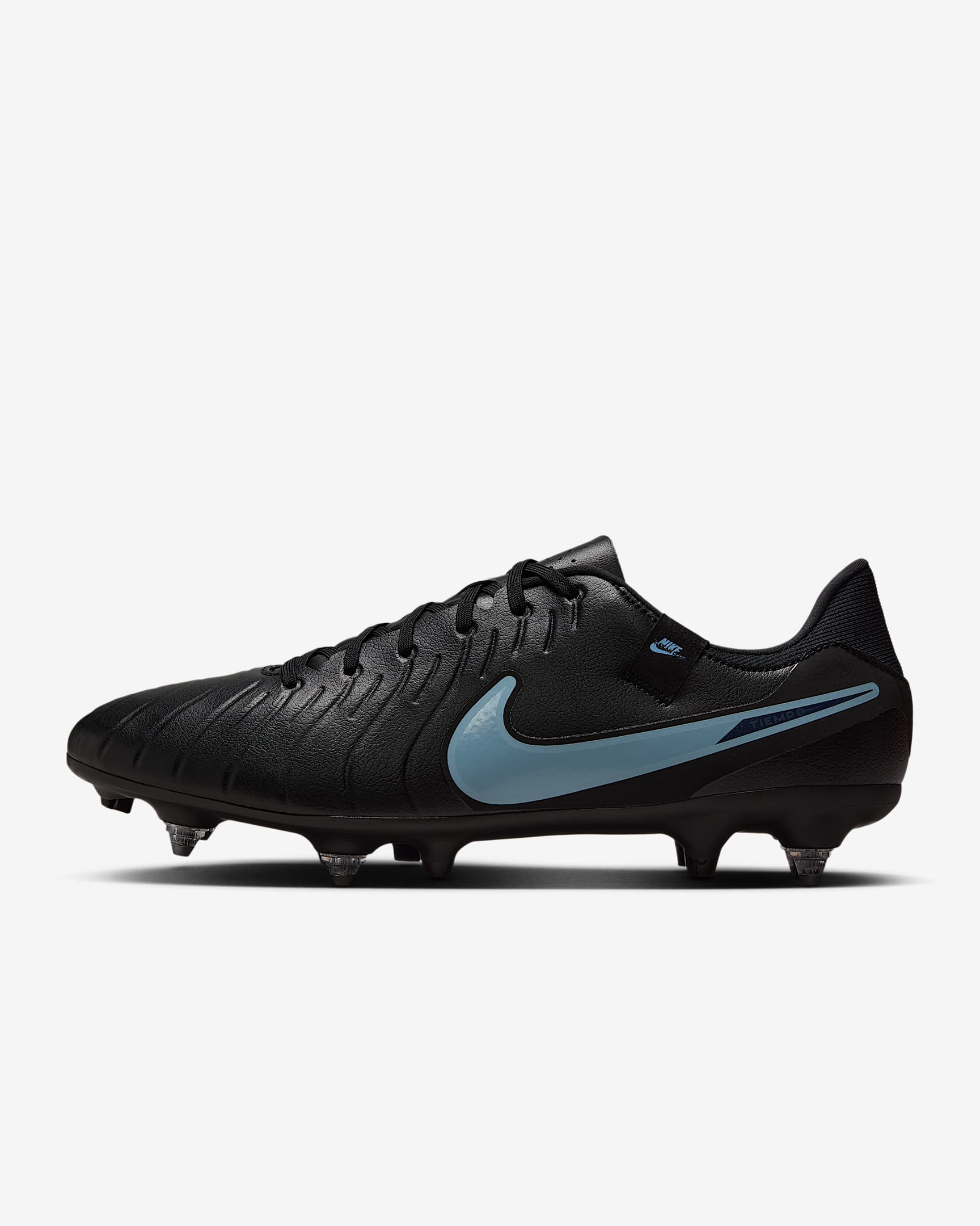 Nike Tiempo Legend 10 Academy-fodboldstøvler (low-top) til vådt græs - sort/sort