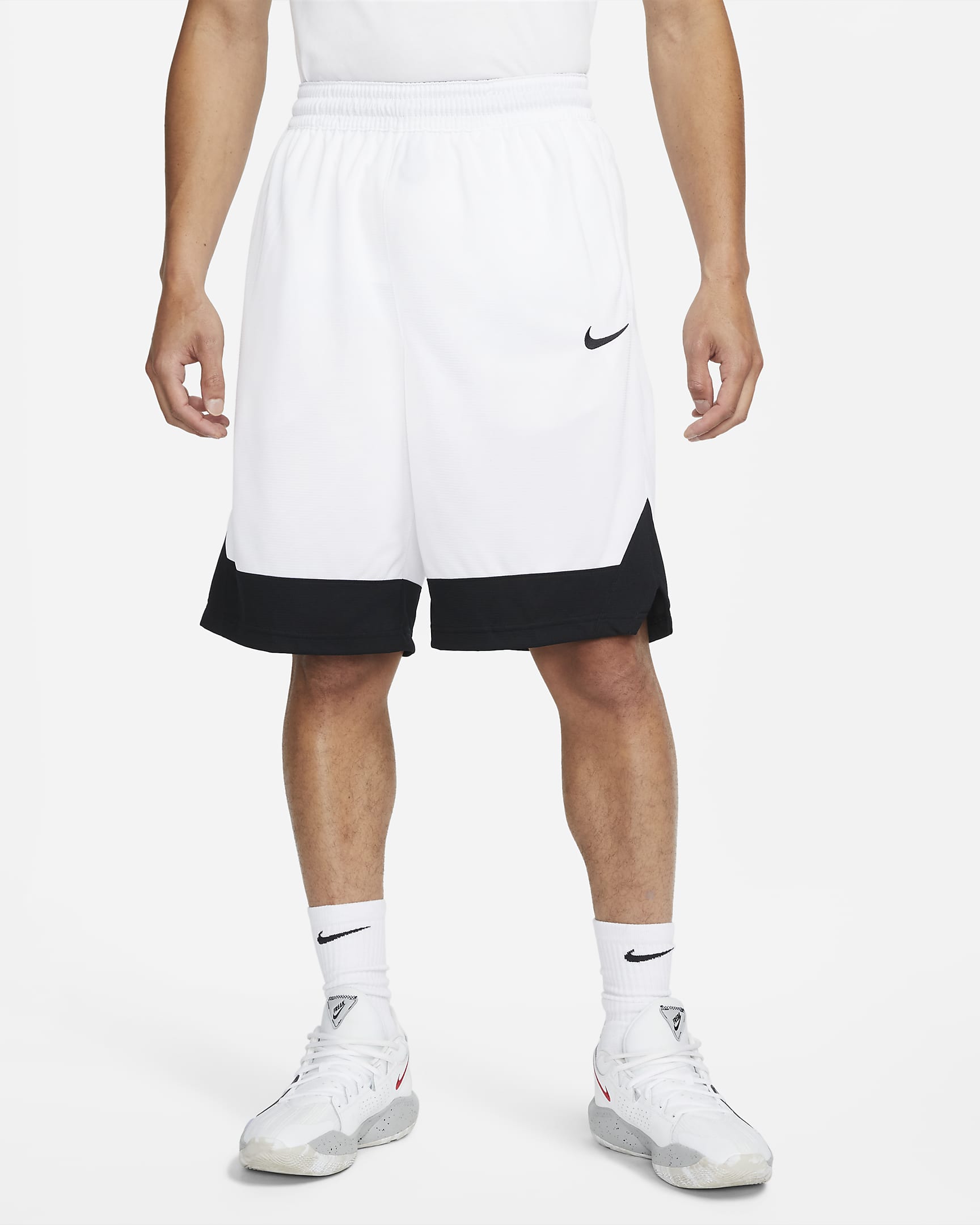 Shorts de básquetbol para hombre Nike Dri-FIT Icon - Blanco/Negro/Negro/Negro