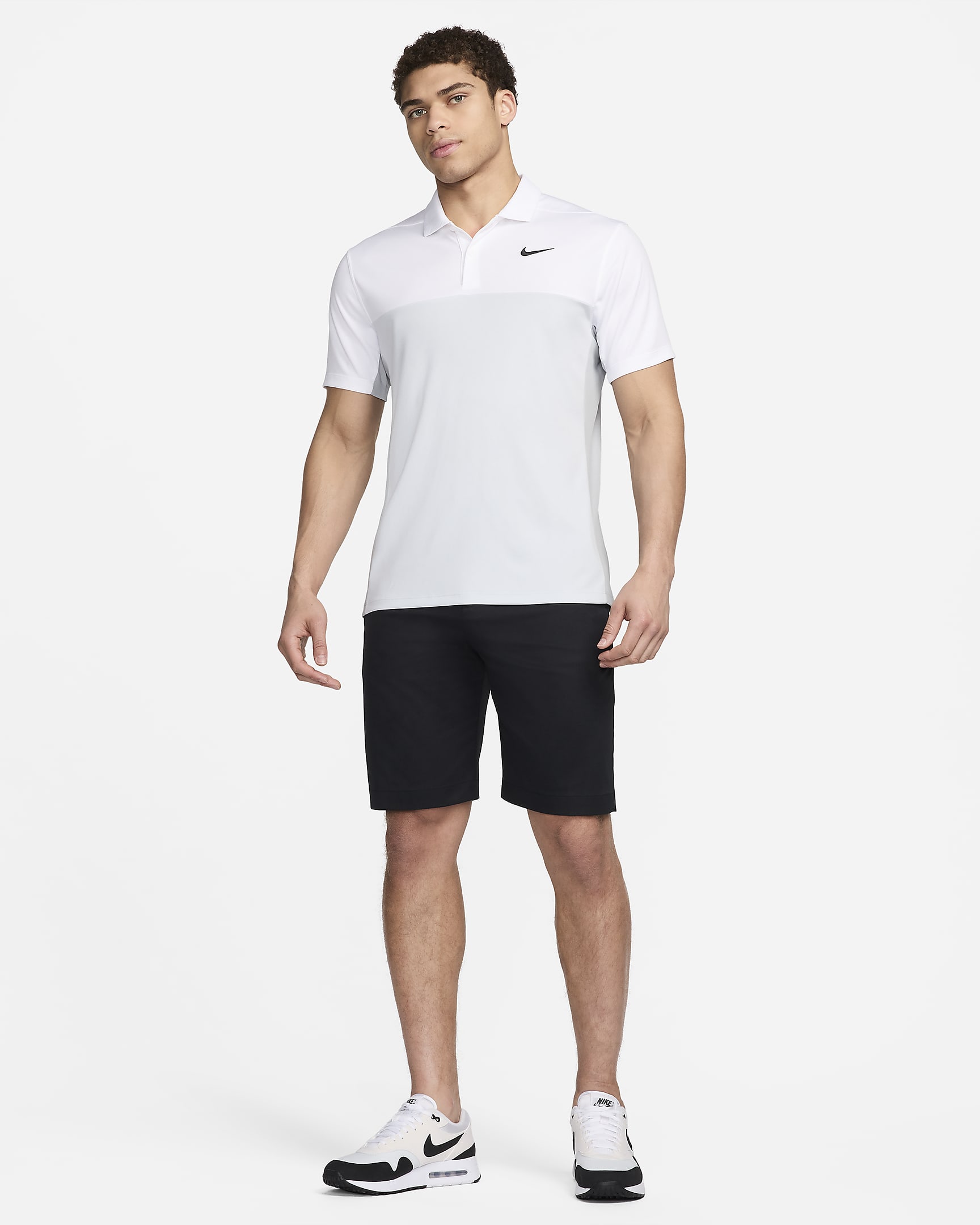 Polo de golf Dri-FIT Nike Victory+ pour homme - Blanc/Light Smoke Grey/Pure Platinum/Noir