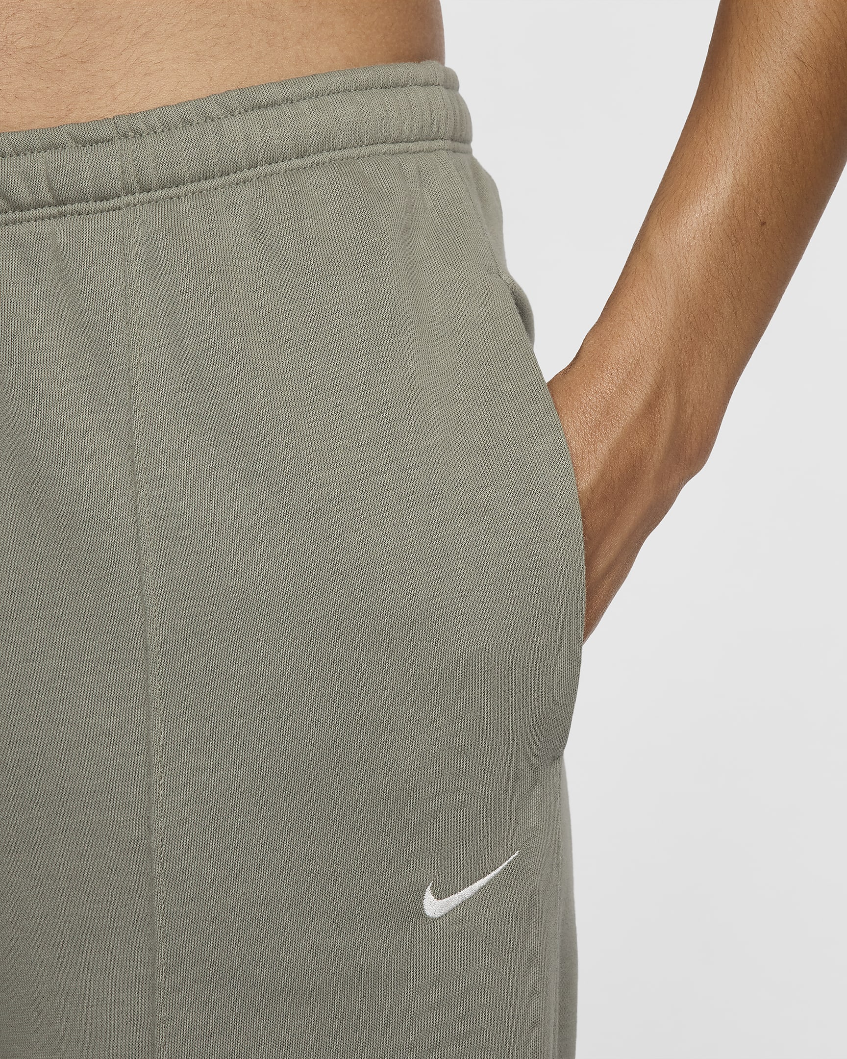 Pantaloni tuta slim fit in French Terry a vita alta Nike Sportswear Chill Terry – Donna - Light Army/Sail