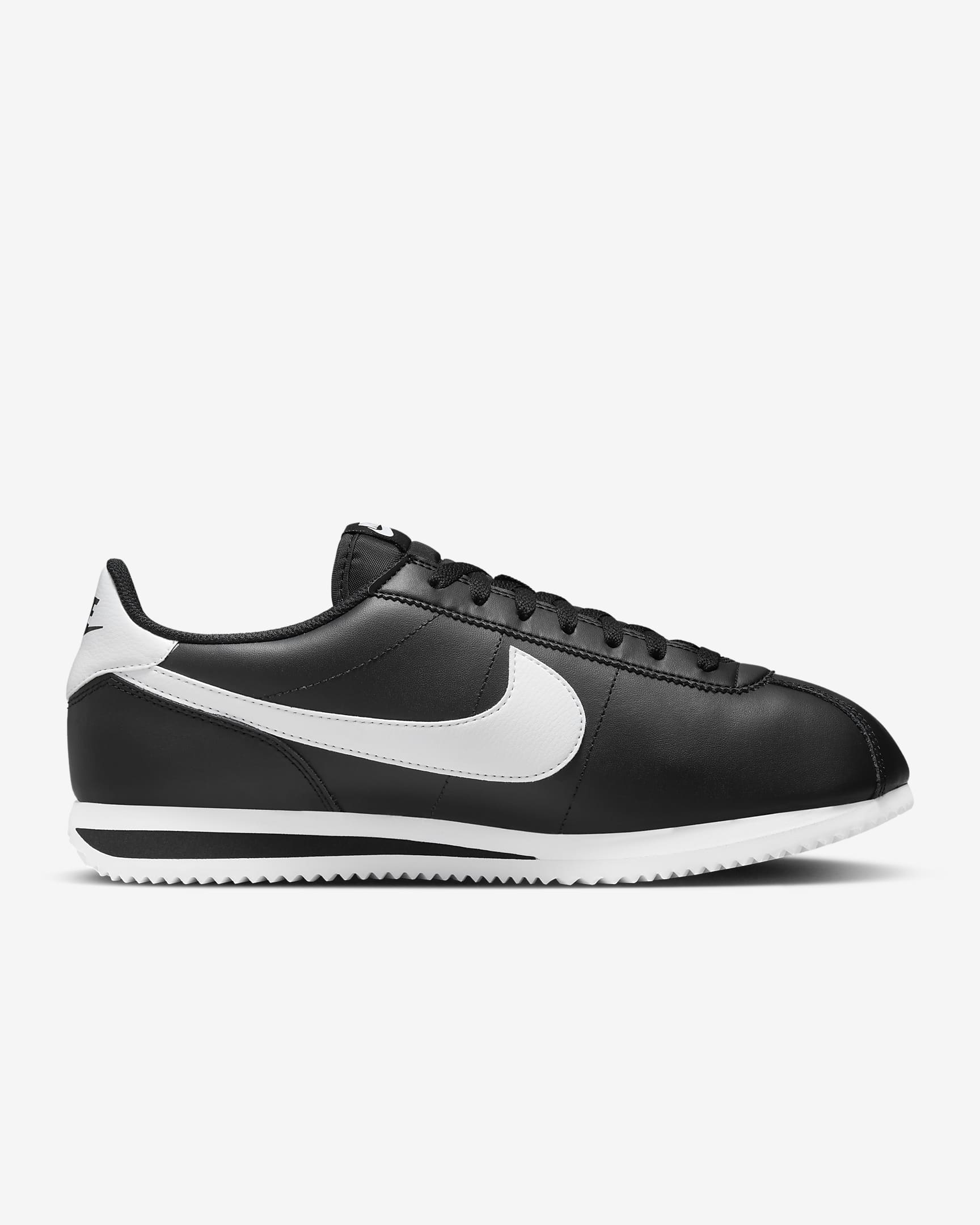 Nike Cortez Leather Erkek Ayakkabısı - Siyah/Beyaz