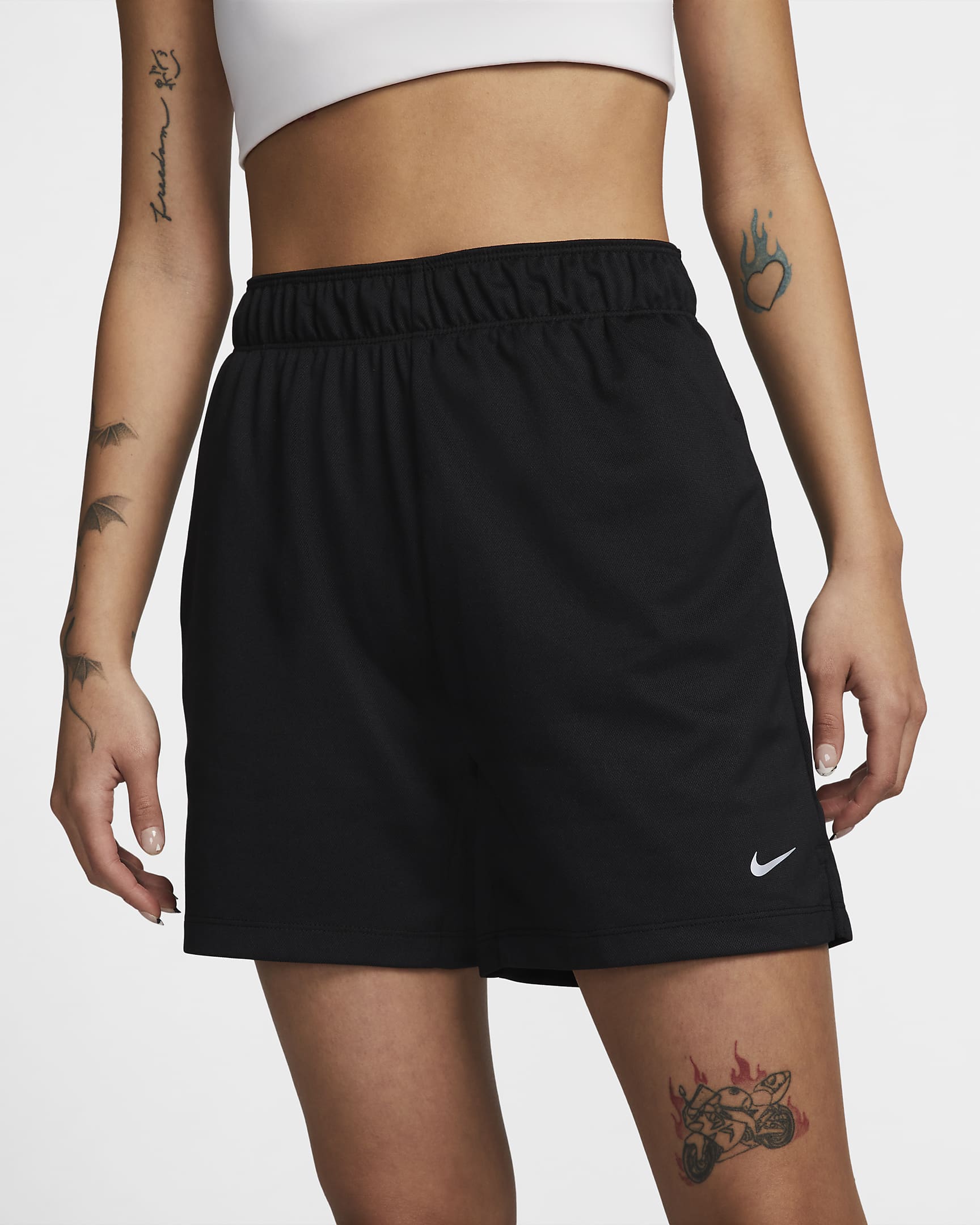 Nike Dri-FIT Attack Women's Mid-Rise 13cm (approx.) Unlined Shorts - Black/Black/White