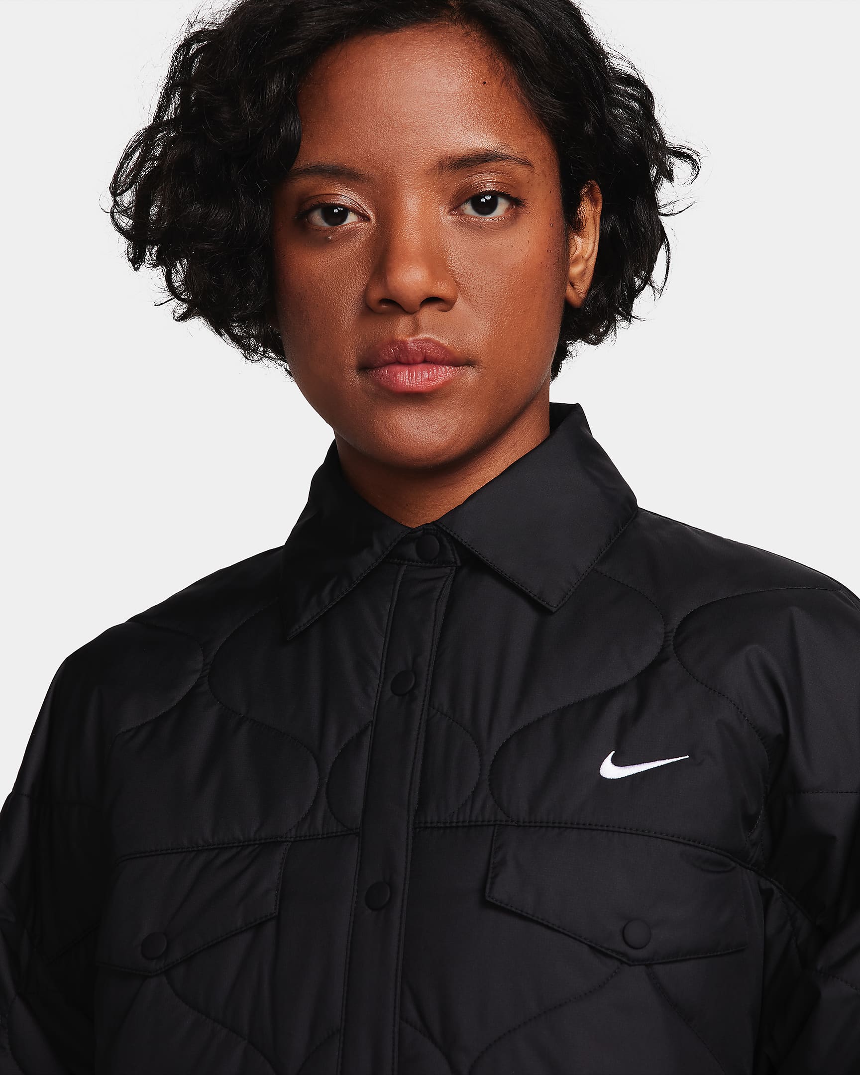 Nike Sportswear Essential Women's Quilted Trench - Black/White