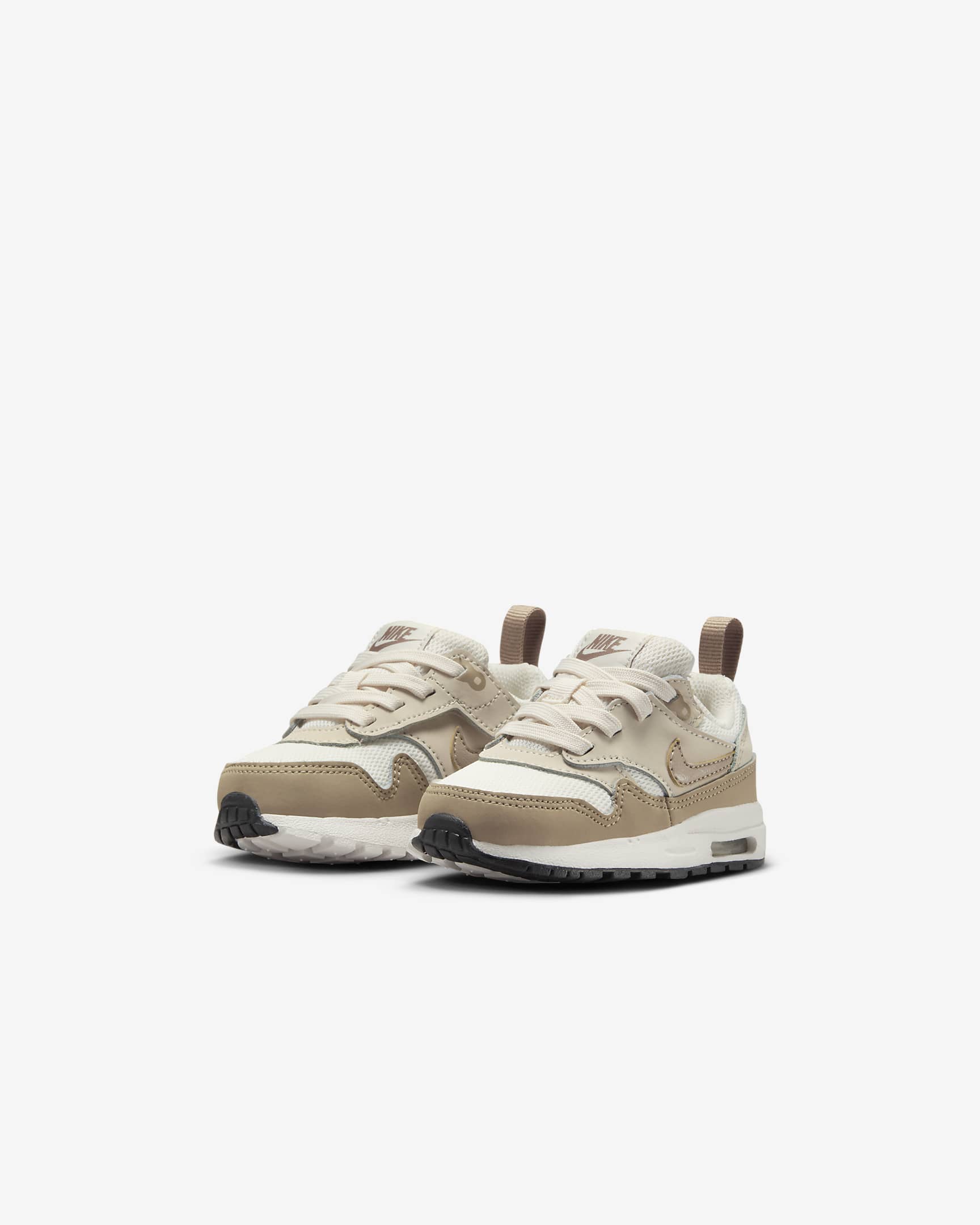 Air Max 1 EasyOn schoenen voor baby's/peuters - Phantom/Light Orewood Brown/Zwart/Khaki