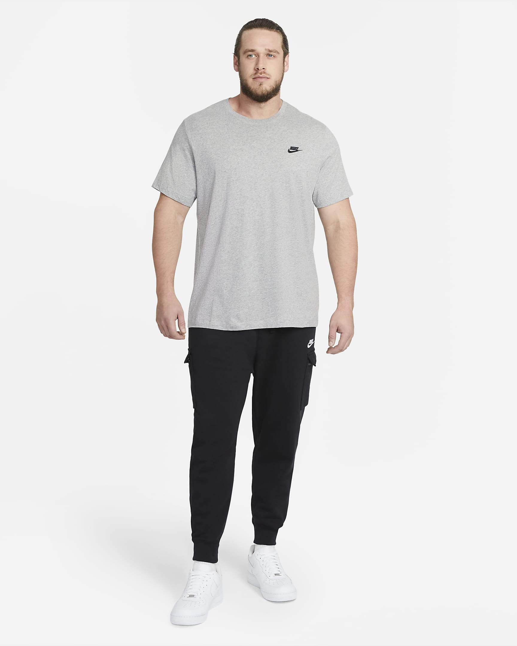 Nike Sportswear Club T-skjorte til herre - Dark Grey Heather/Svart