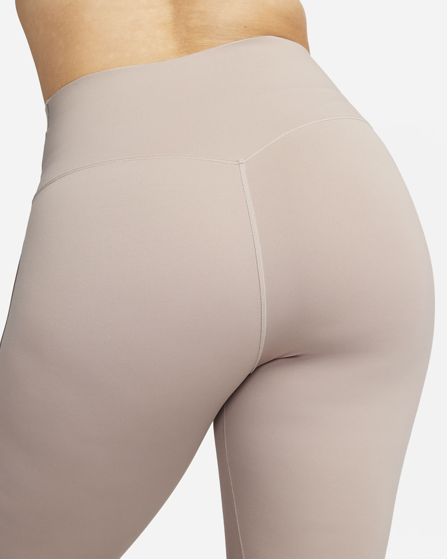 Leggings de 7/8 de tiro alto y sujeción media con bolsillos para mujer Nike Universa - Topo difuso/Negro