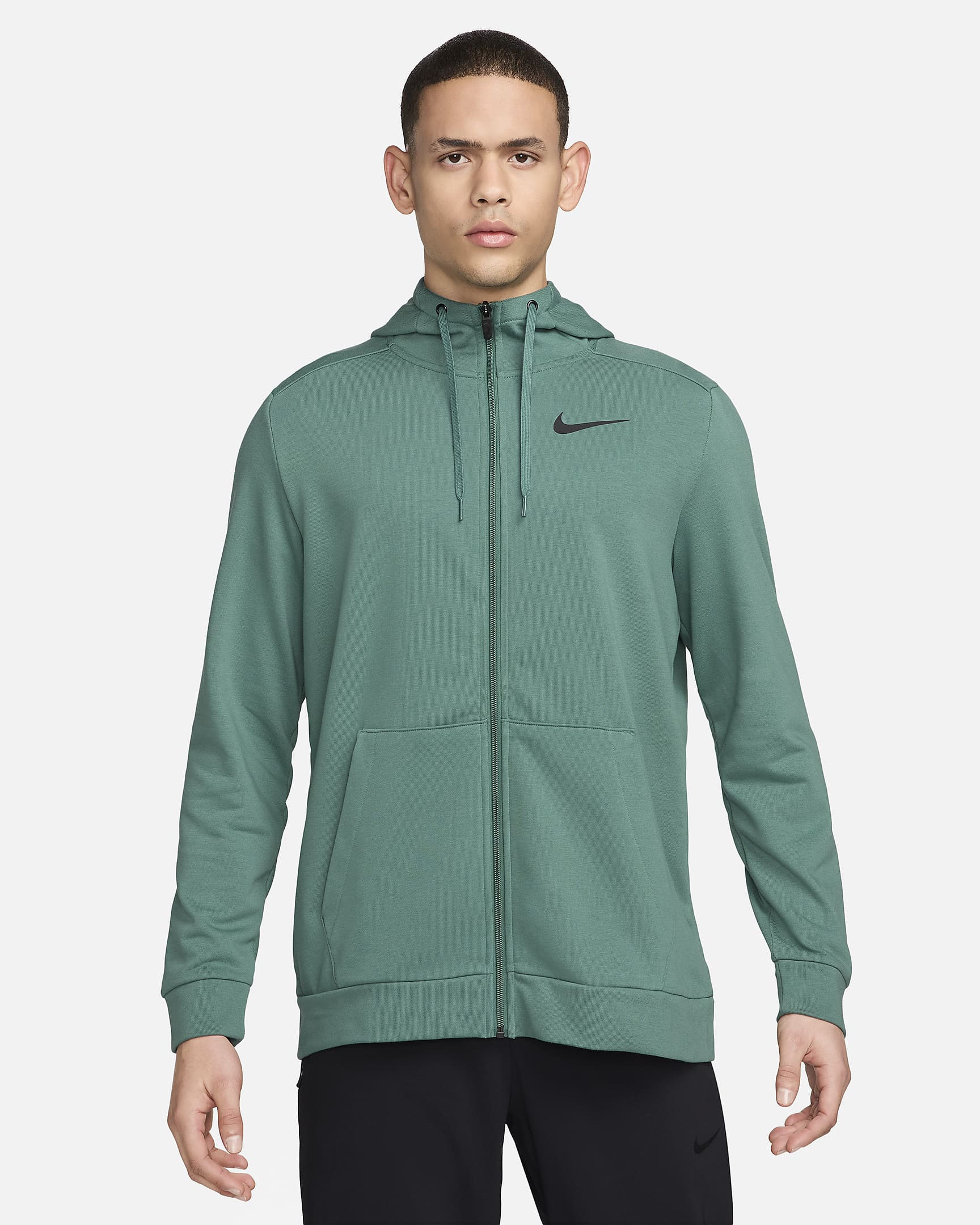 Pánská fitness mikina Nike Dry Dri-FIT s kapucí a zipem po celé délce - Bicoastal/Černá