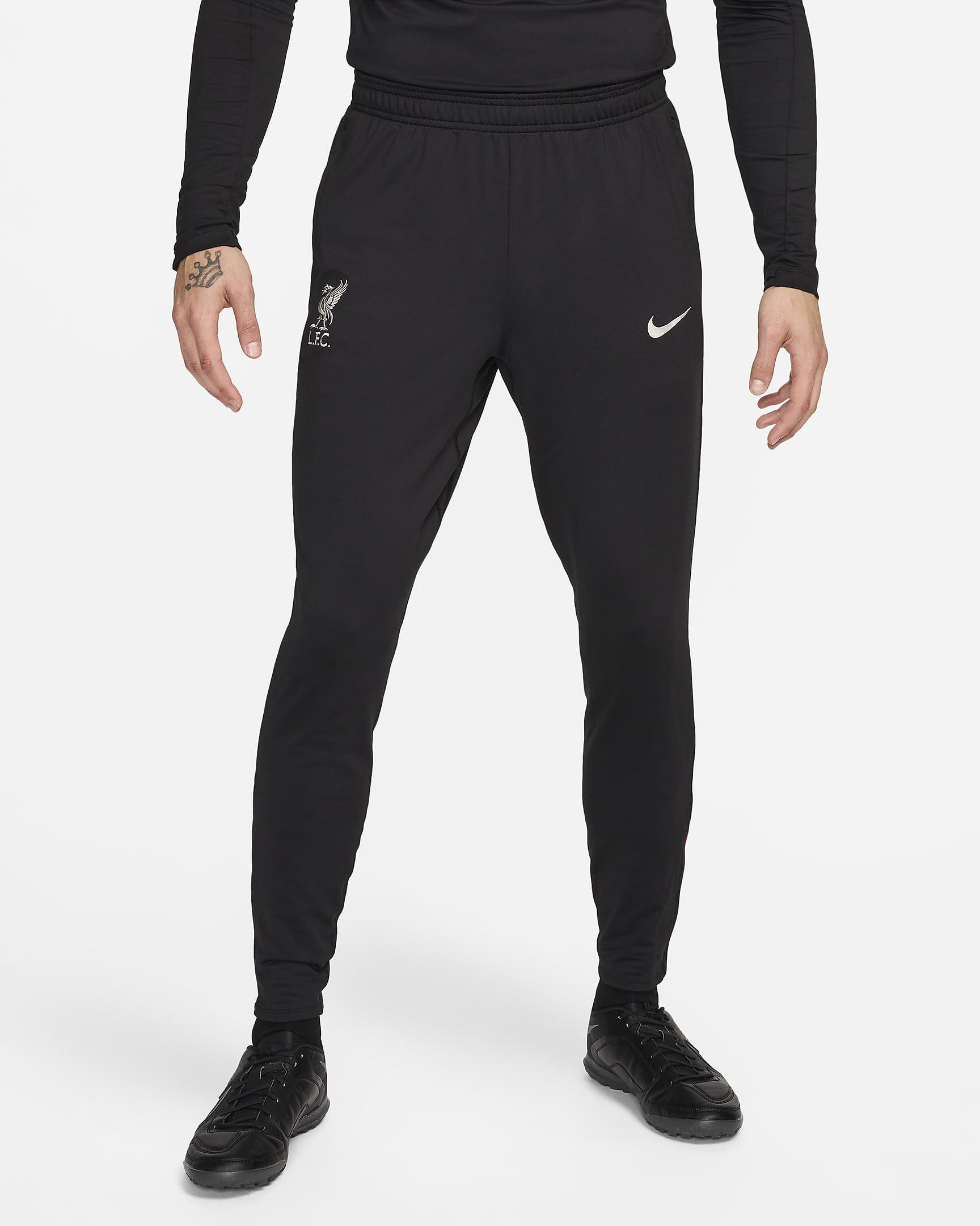 Liverpool F.C. Strike Men's Nike Dri-FIT Football Knit Pants - Black/Gym Red/Light Orewood Brown