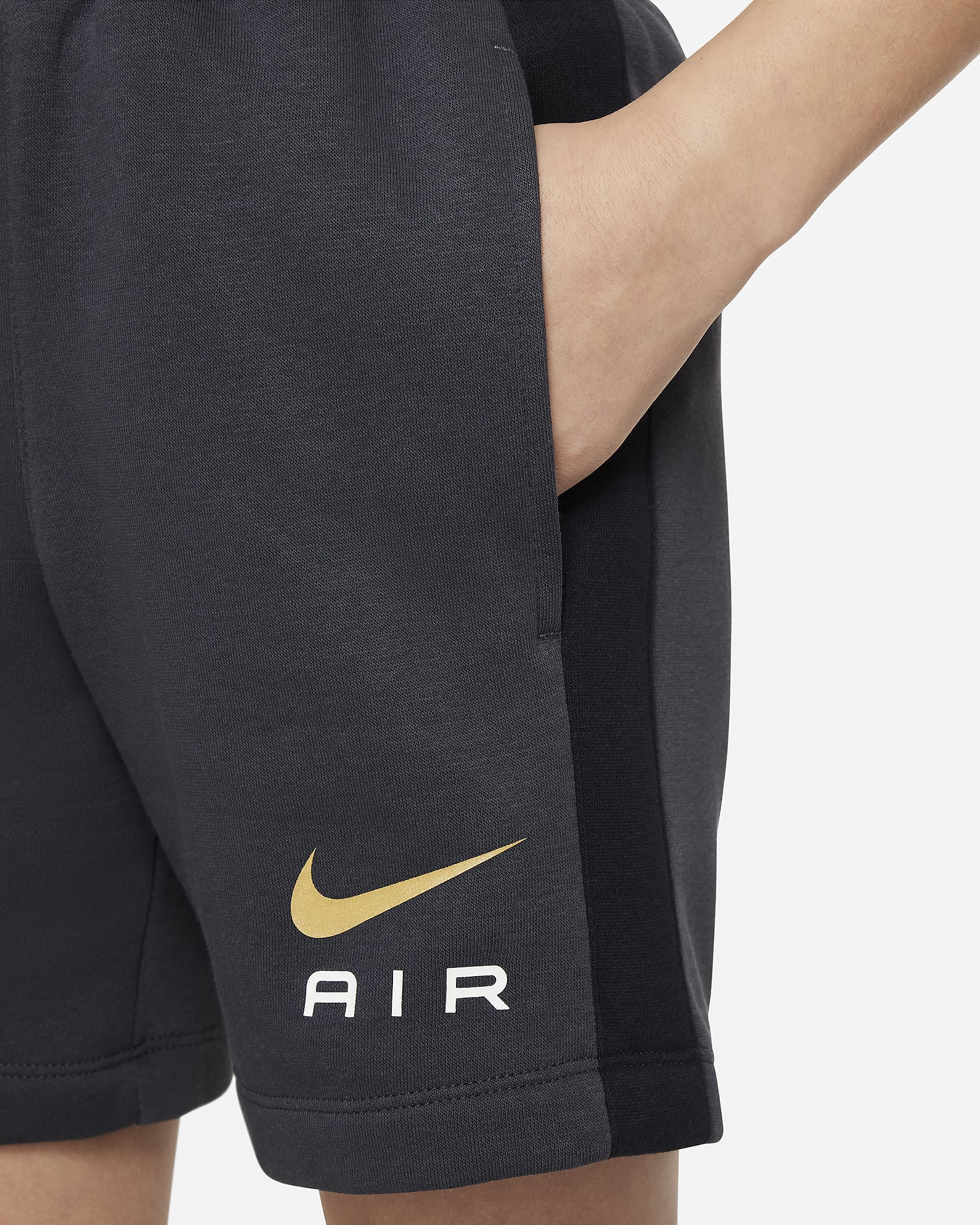 Short en tissu Fleece Nike Air pour ado (garçon) - Dark Smoke Grey/Noir