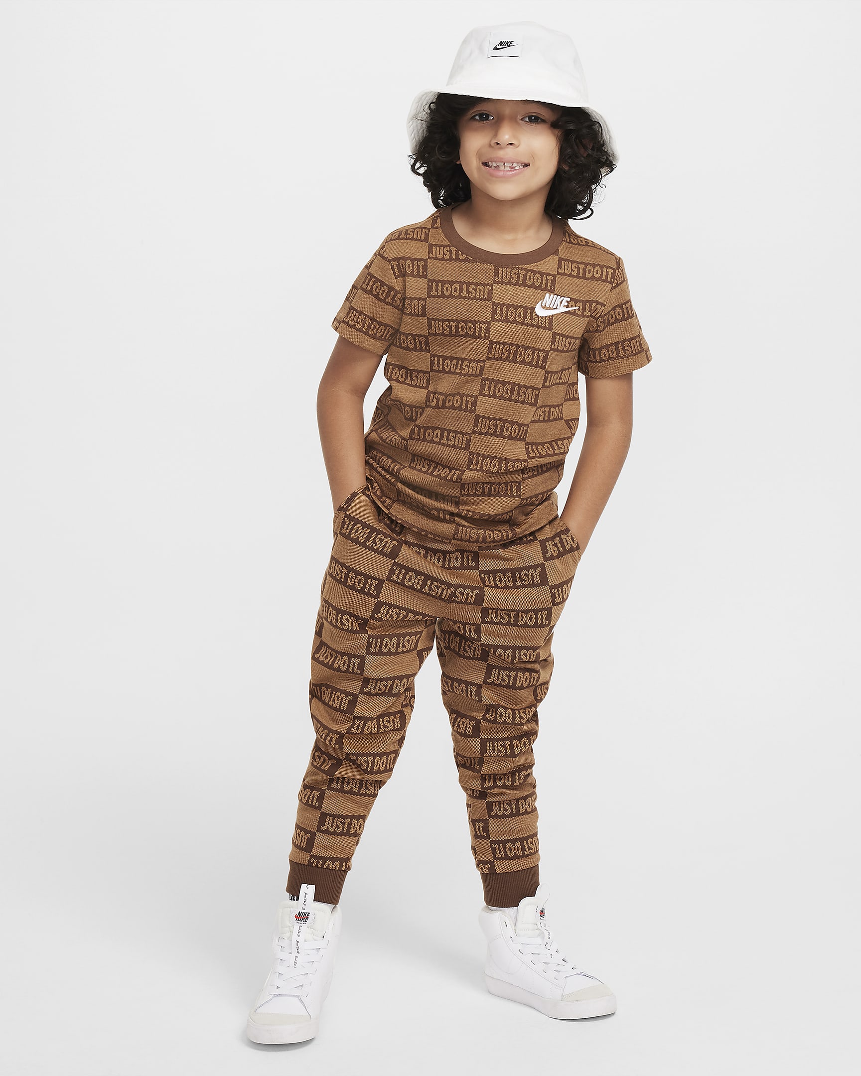 Playera de jacquard para niños de preescolar Nike "Just Do It" - Lino