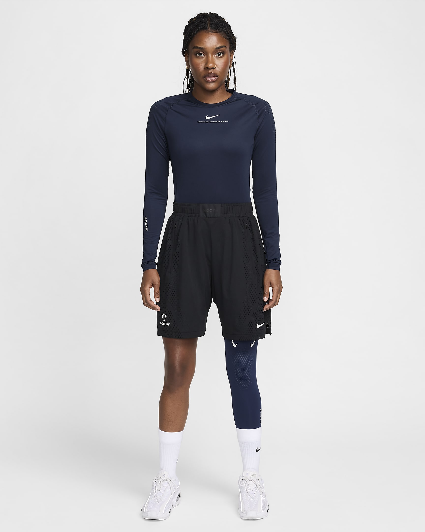 Maglia strato base da basket a manica lunga NOCTA – Uomo - College Navy/Bianco