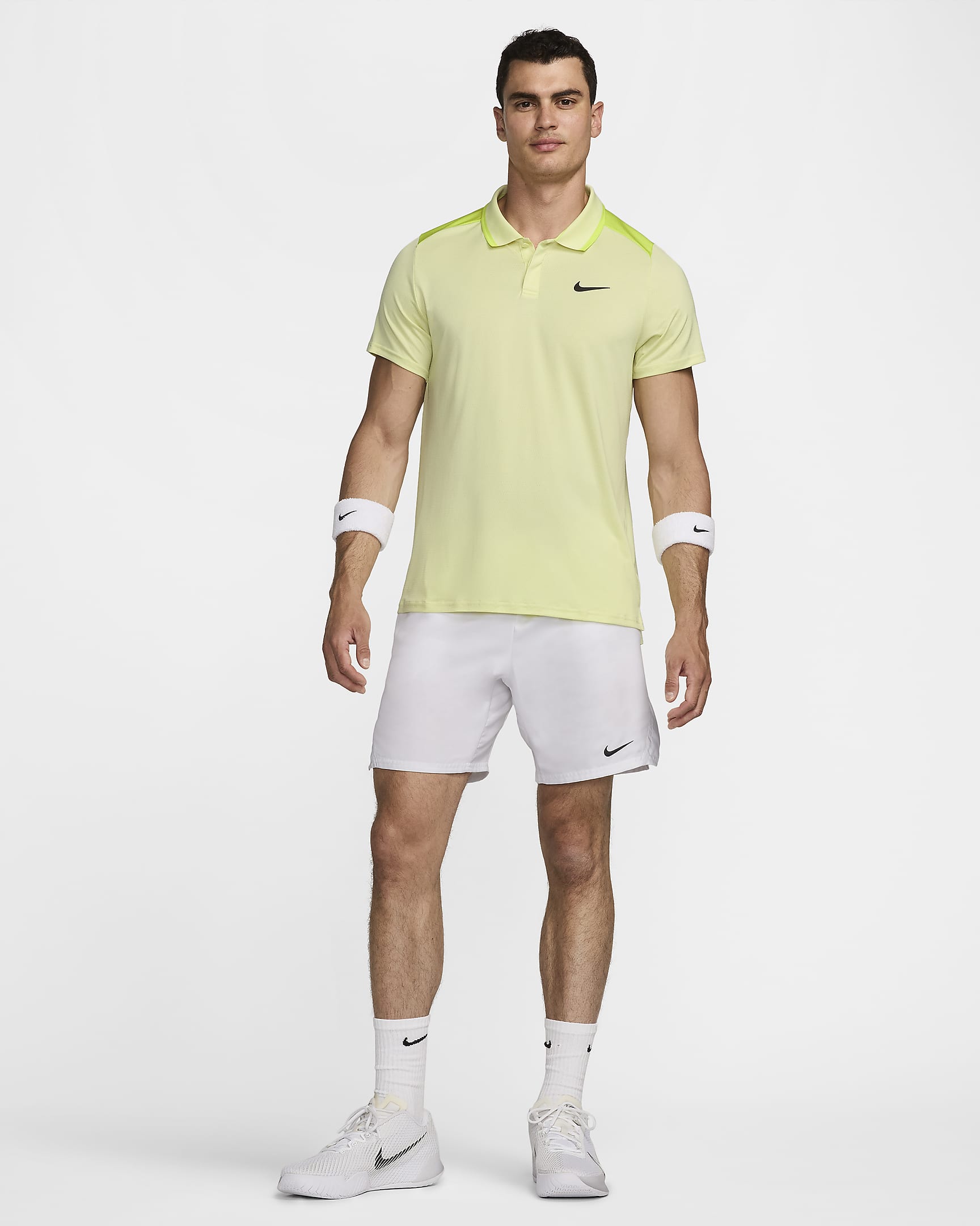 Polo de tennis Dri-FIT NikeCourt Advantage pour homme - Life Lime/Cyber/Noir