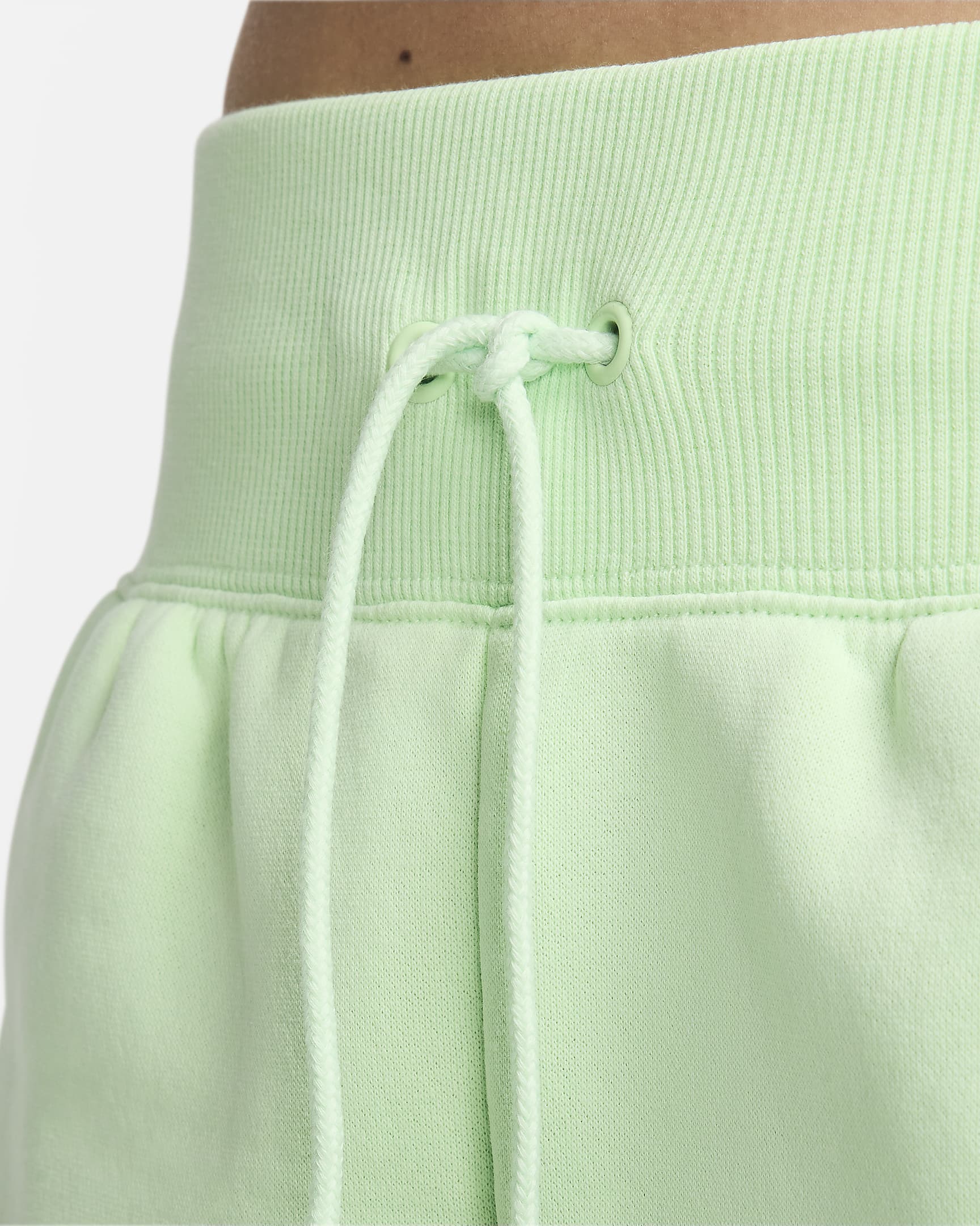 Shorts de ajuste holgado y tiro alto para mujer Nike Sportswear Phoenix Fleece - Verde vapor/Vela