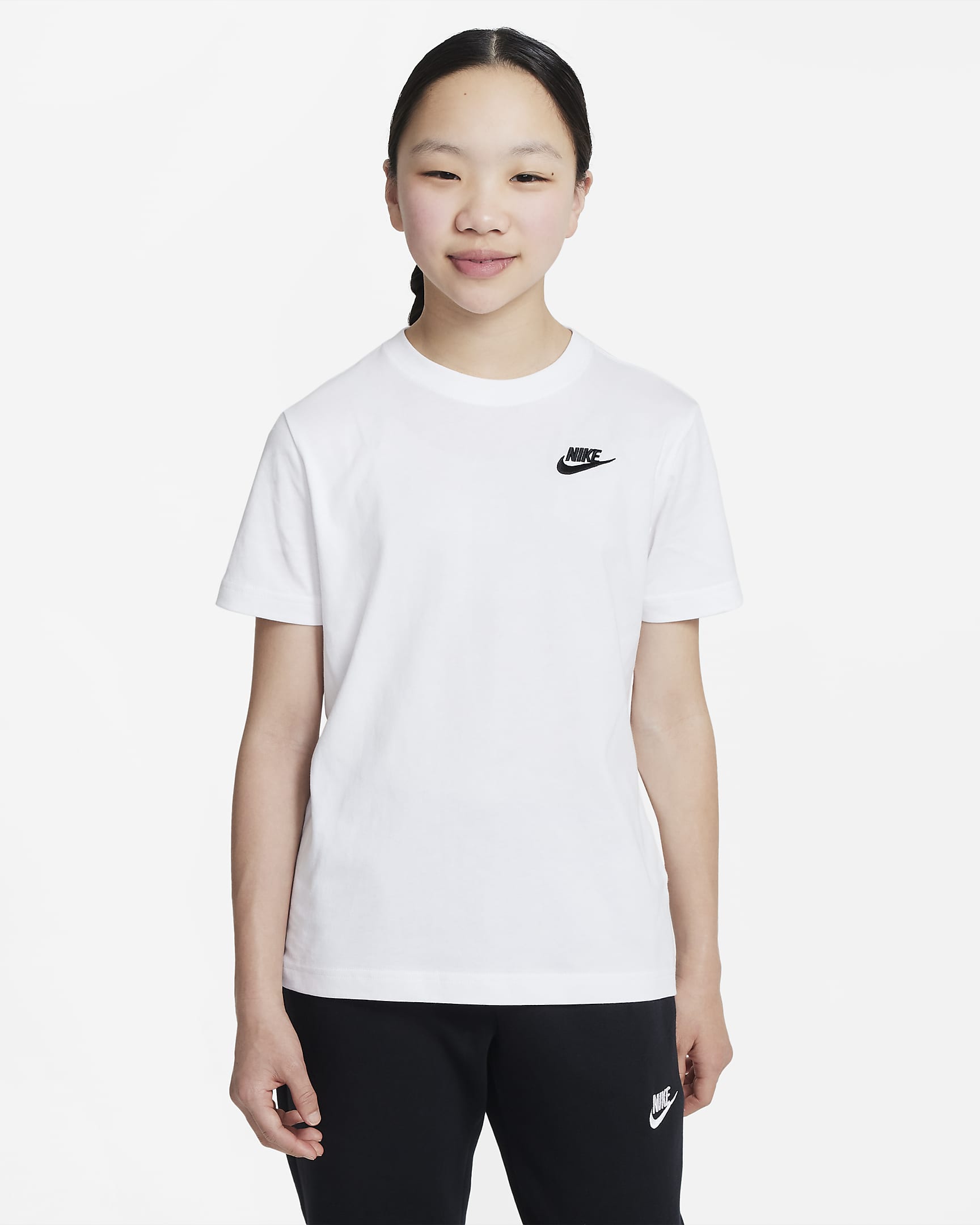 Nike Sportswear T-Shirt für ältere Kinder (Mädchen) - Weiß/Schwarz