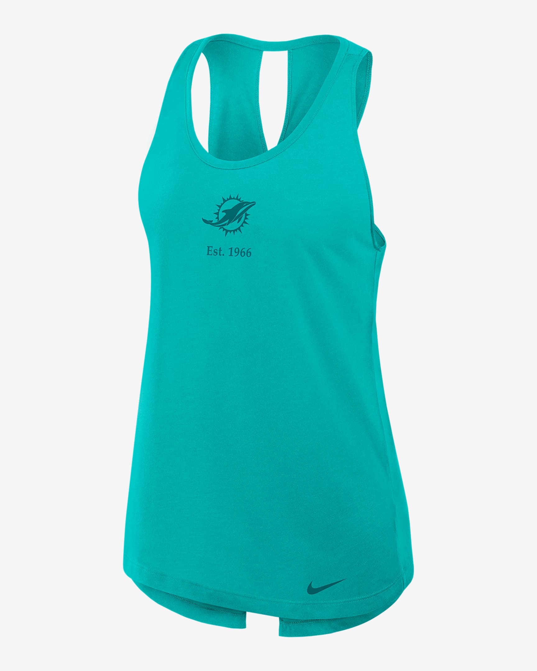 Miami Dolphins Established Women's Nike Dri-FIT NFL Tank Top - Aqua