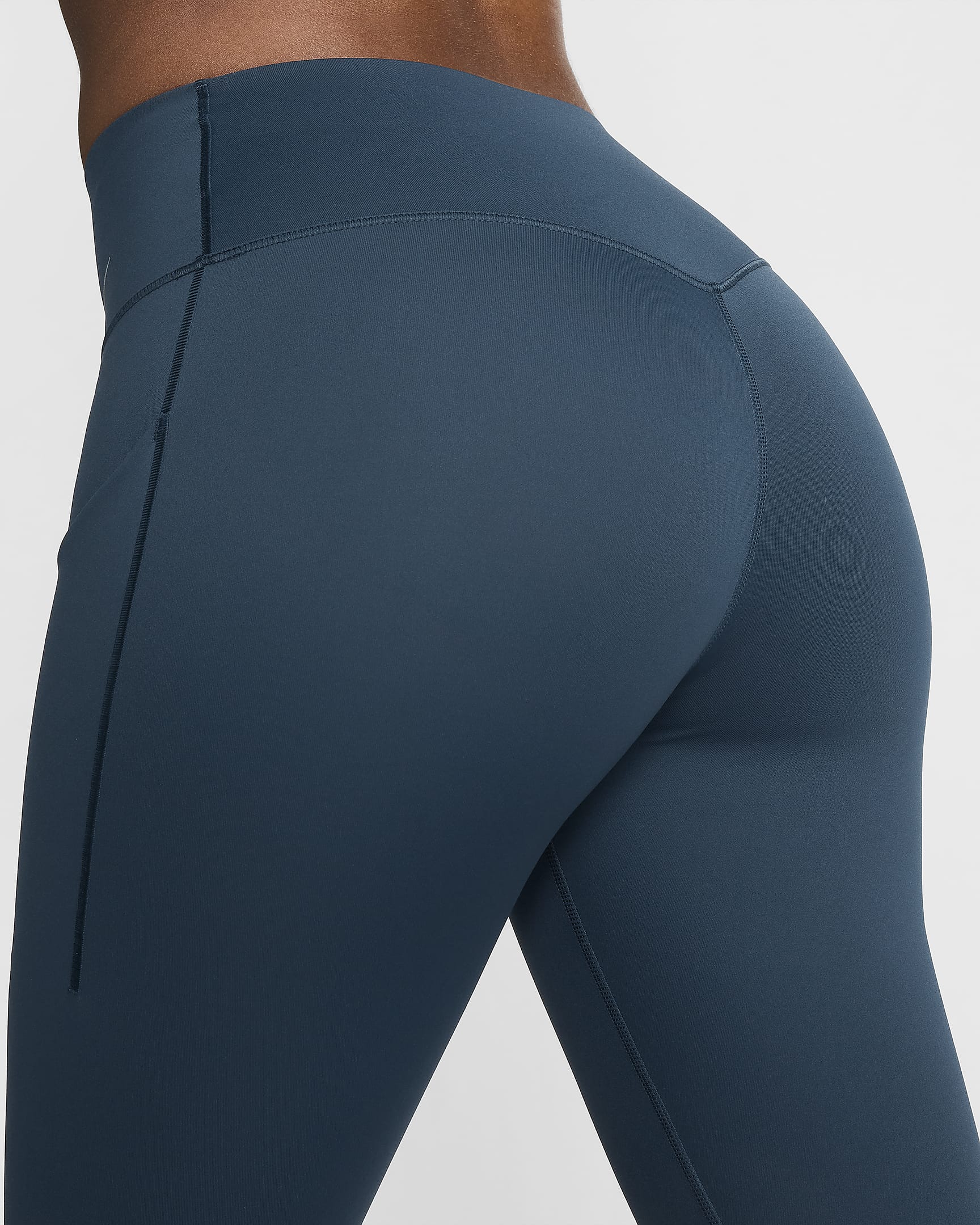 Nike Universa Women's Medium-Support Mid-Rise 7/8 Leggings with Pockets - Armoury Navy/Black