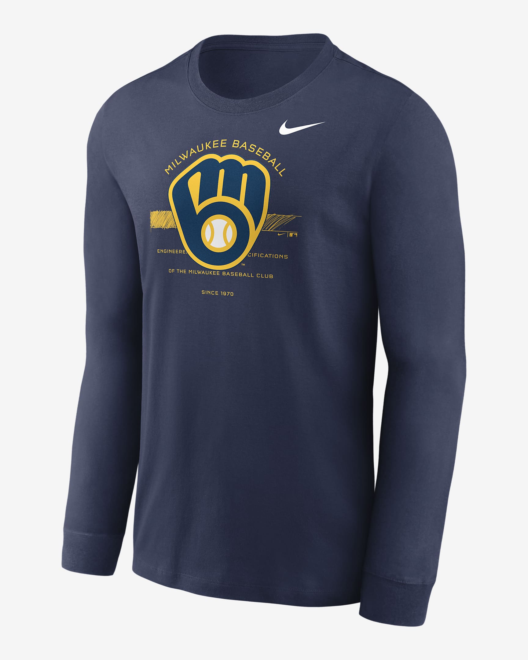 Nike Over Arch (mlb Milwaukee Brewers) Men's Long-sleeve T-shirt. Nike.com