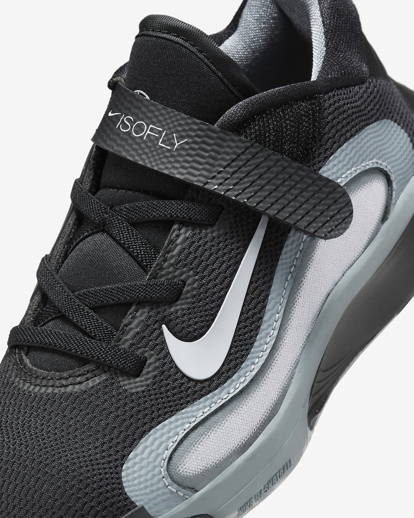 Tenis para niños de preescolar Nike IsoFly - Negro/Gris azulado/Blanco/Gris lobo