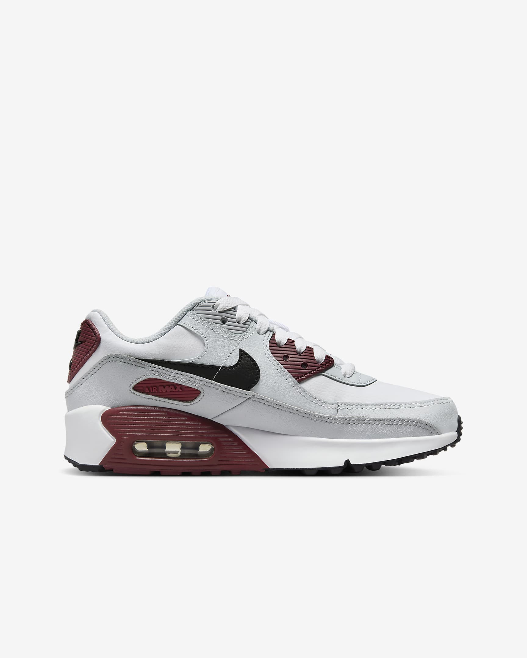 Boty Nike Air Max 90 LTR pro větší děti - Bílá/Dark Team Red/Pure Platinum/Černá