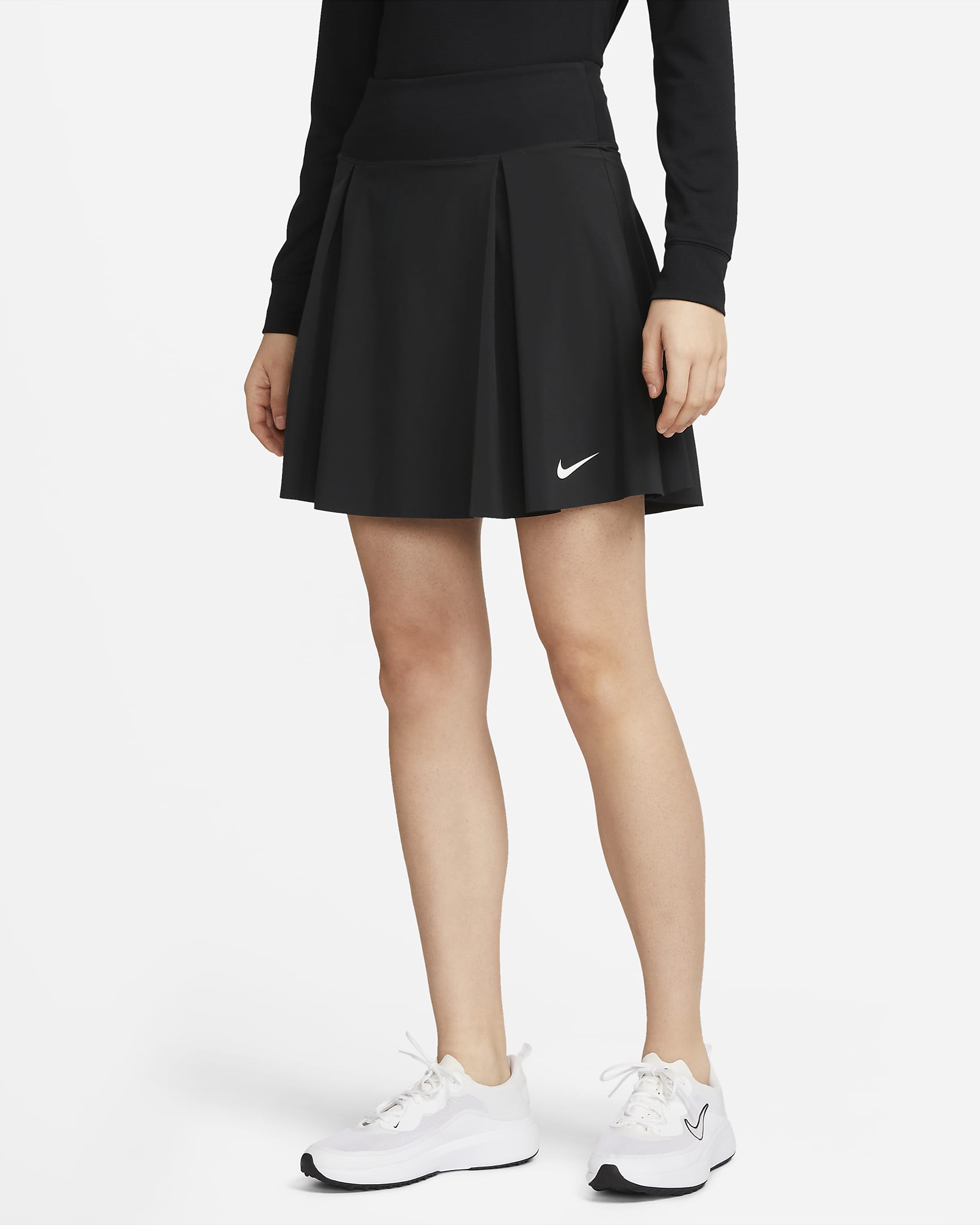 Nike Dri-FIT Advantage Women's Long Golf Skirt - Black/White