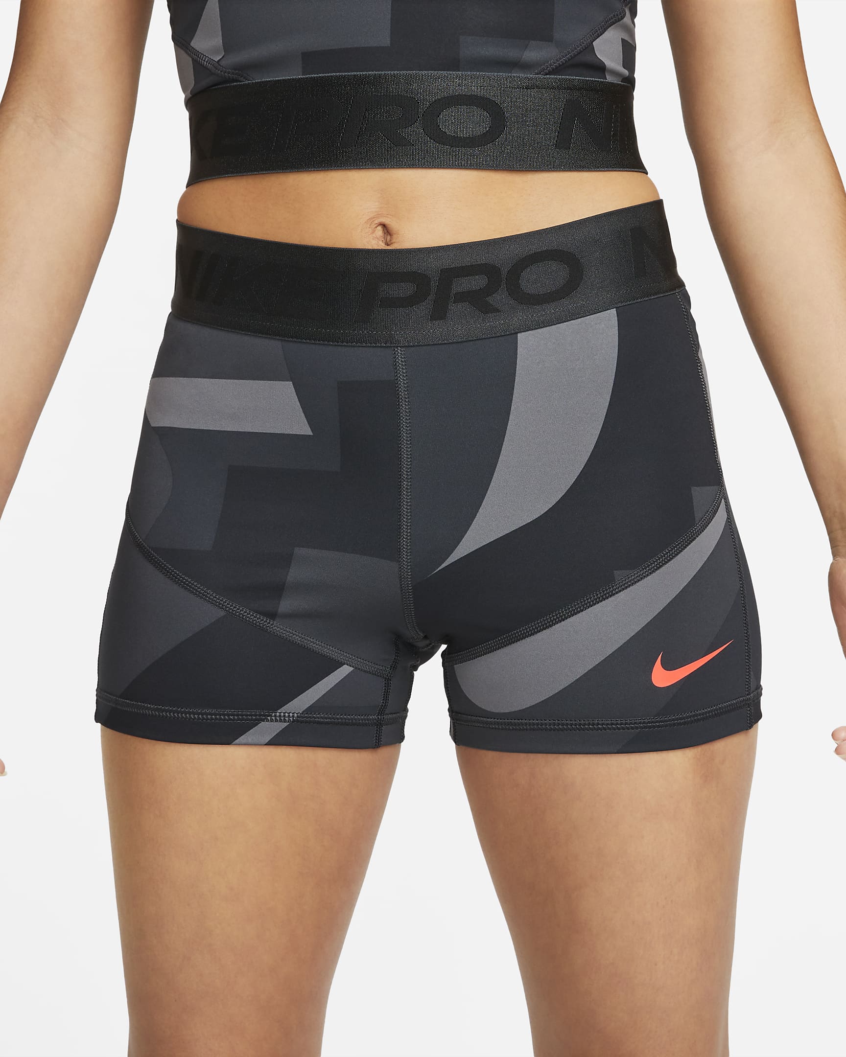 Nike Pro Dri Fit Womens Mid Rise 8cm Approx Training Shorts Nike In