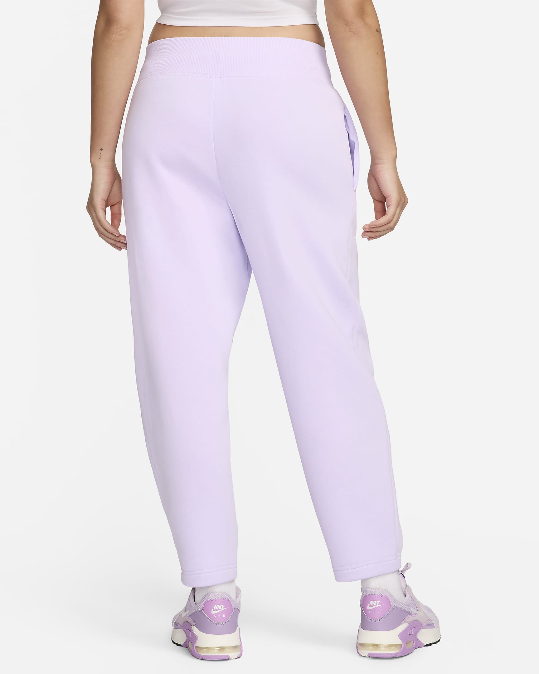 England Phoenix Fleece Women's Nike Football High-Waisted Curve Pants - Violet Mist/Dark Raisin