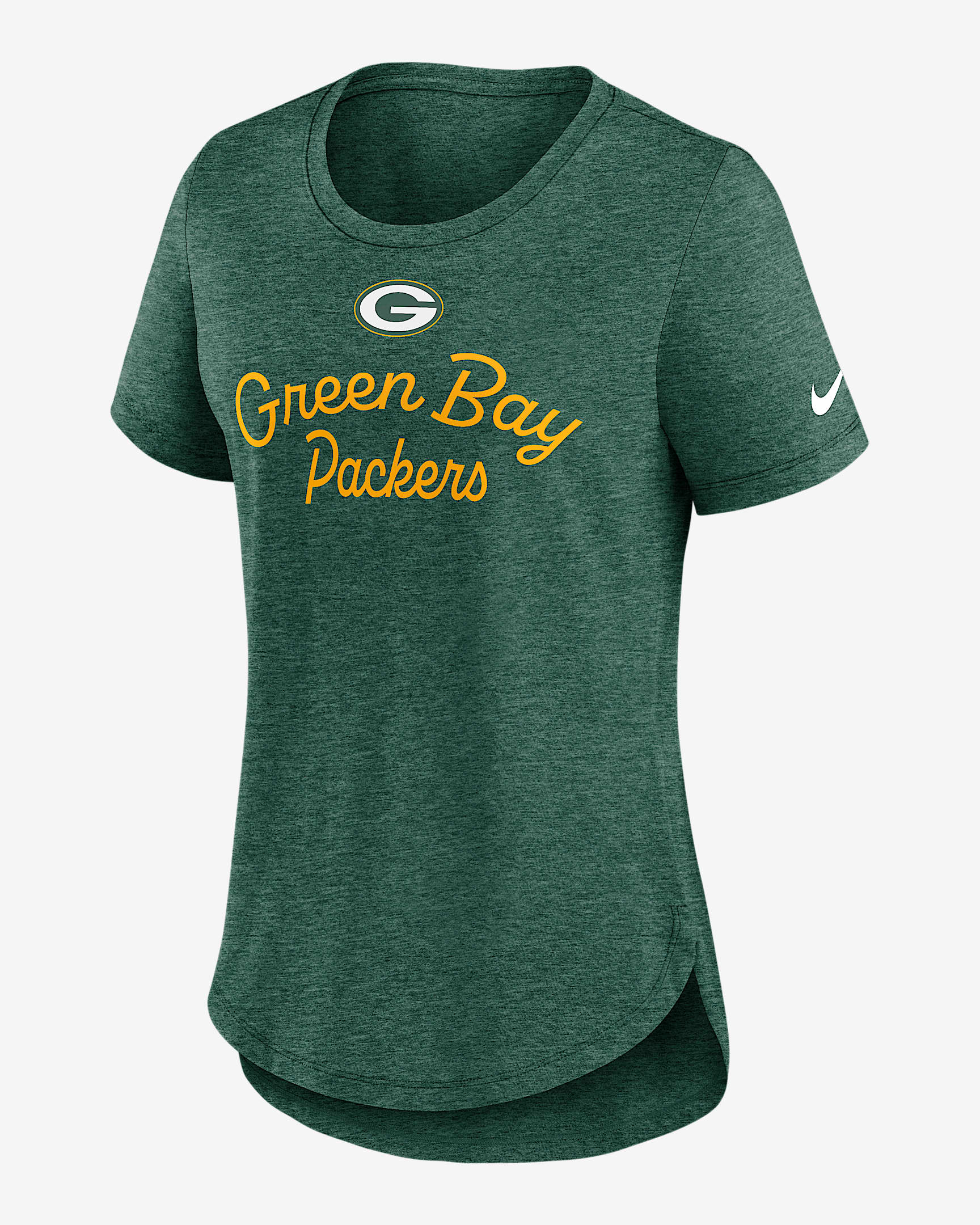 Playera Nike de la NFL para mujer Green Bay Packers Script - Verde